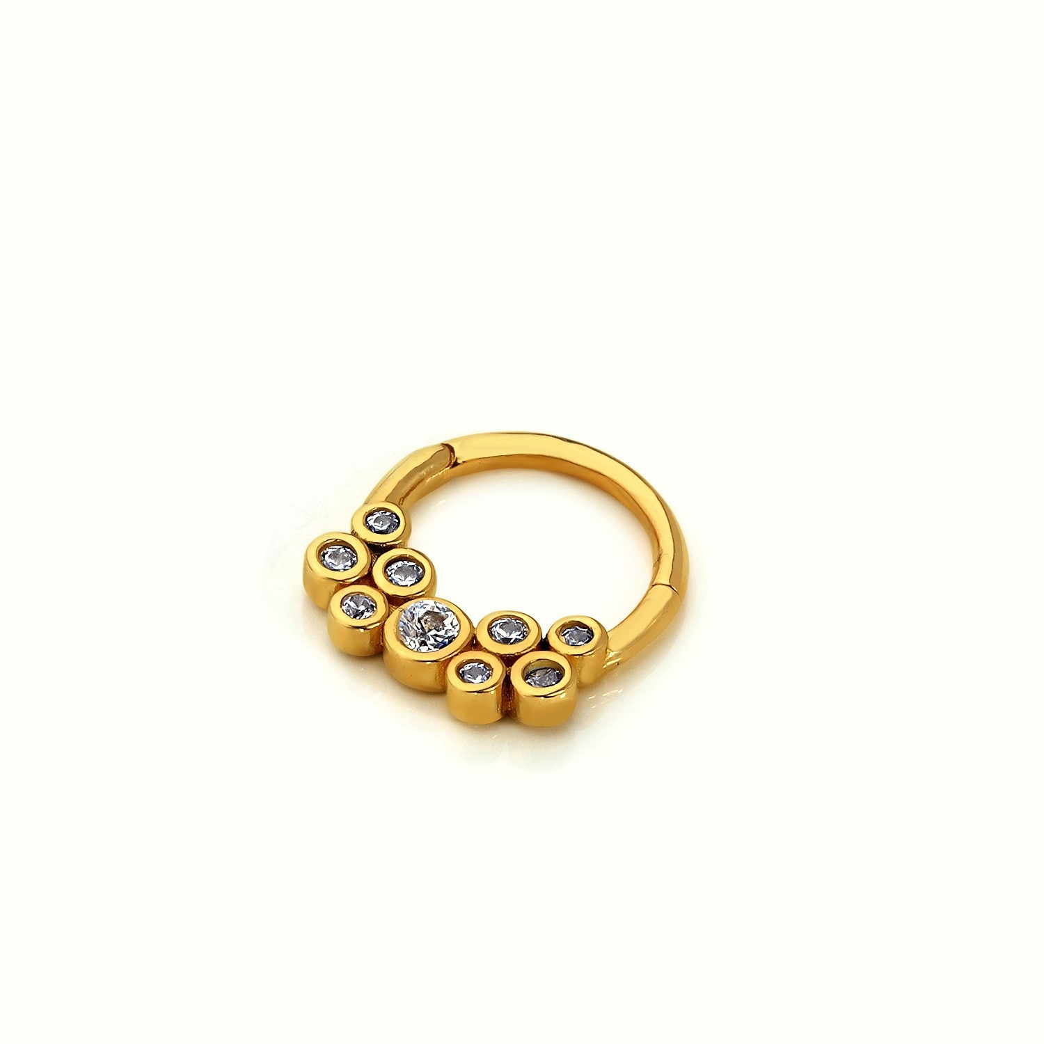 14 Carat Gold Zircon Stone Bubble Helix Piercing