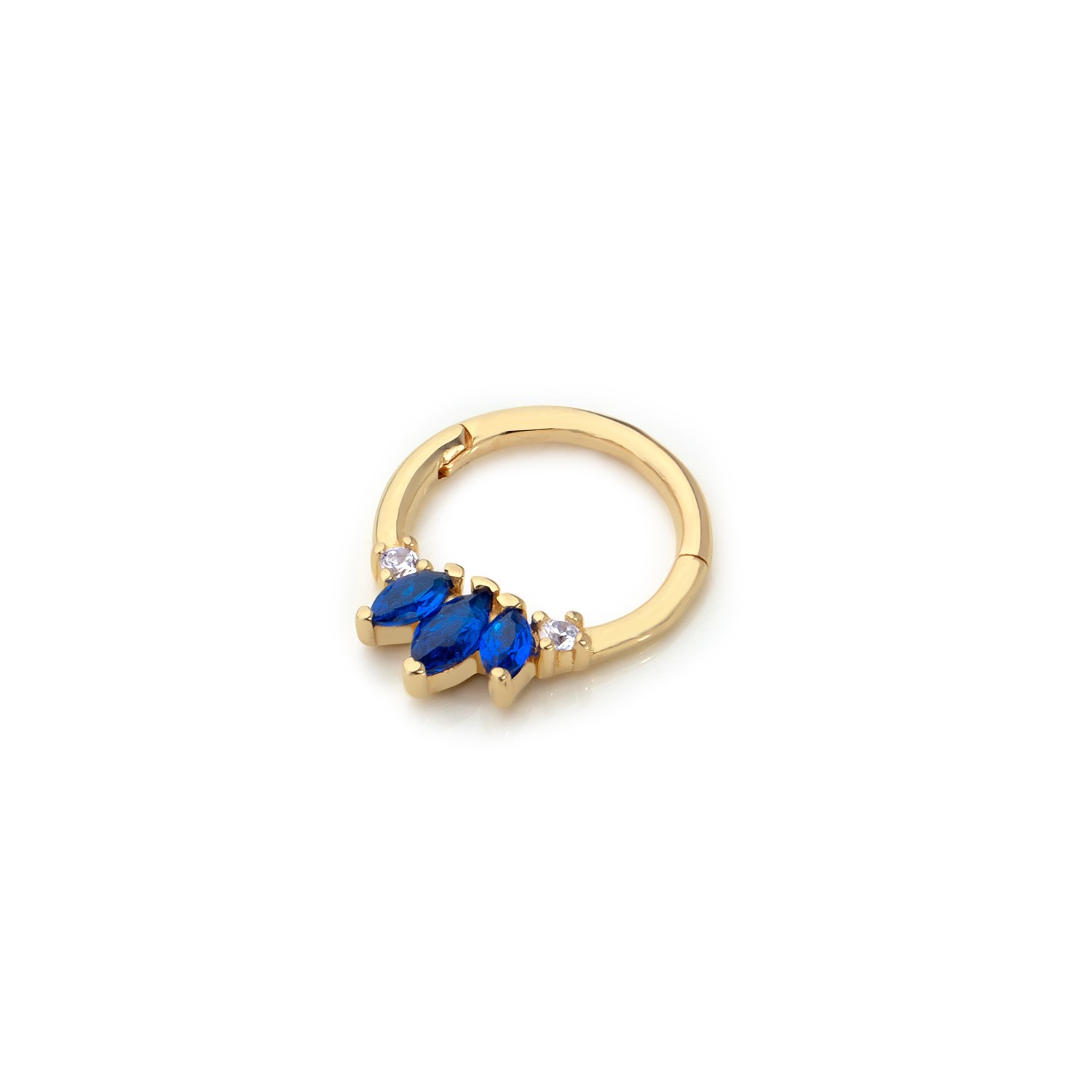 14 Carat Gold Sapphire Marquise Stone Helix Piercing