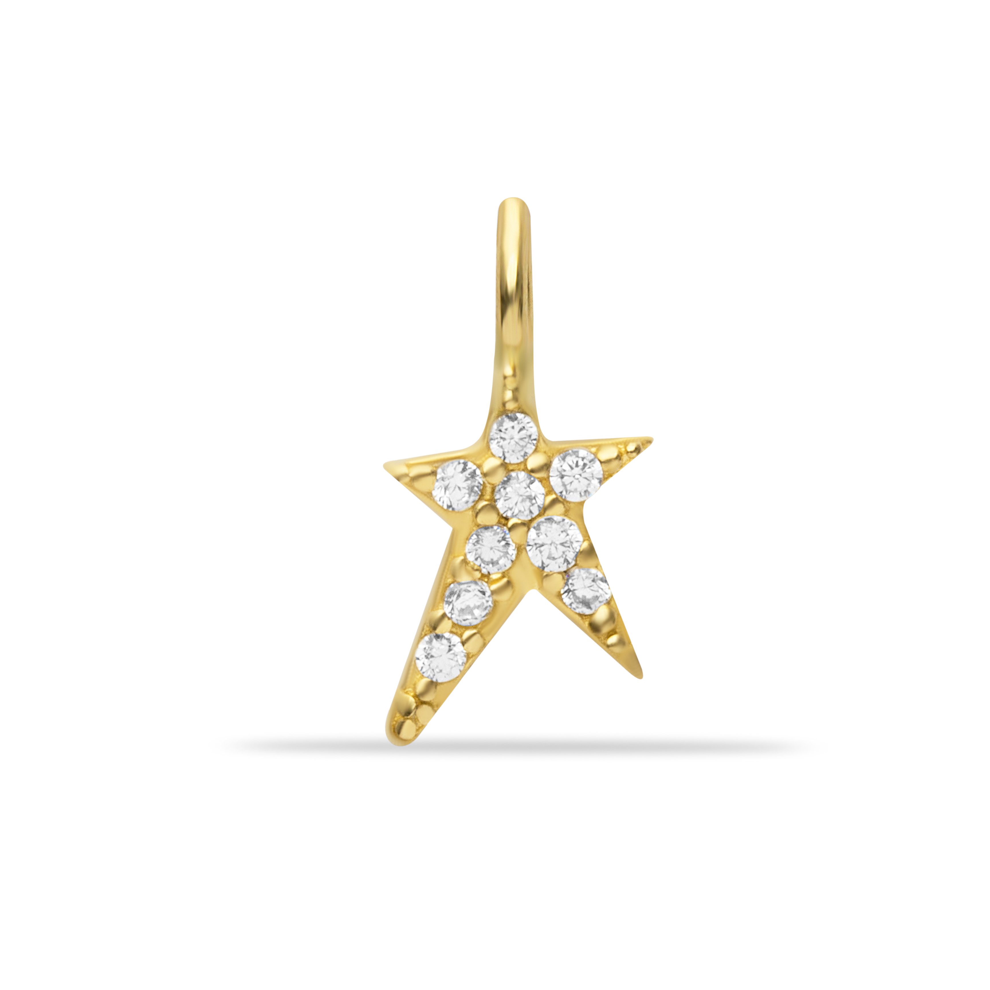 14 Carat Gold Stone Asymmetric Star Pendant