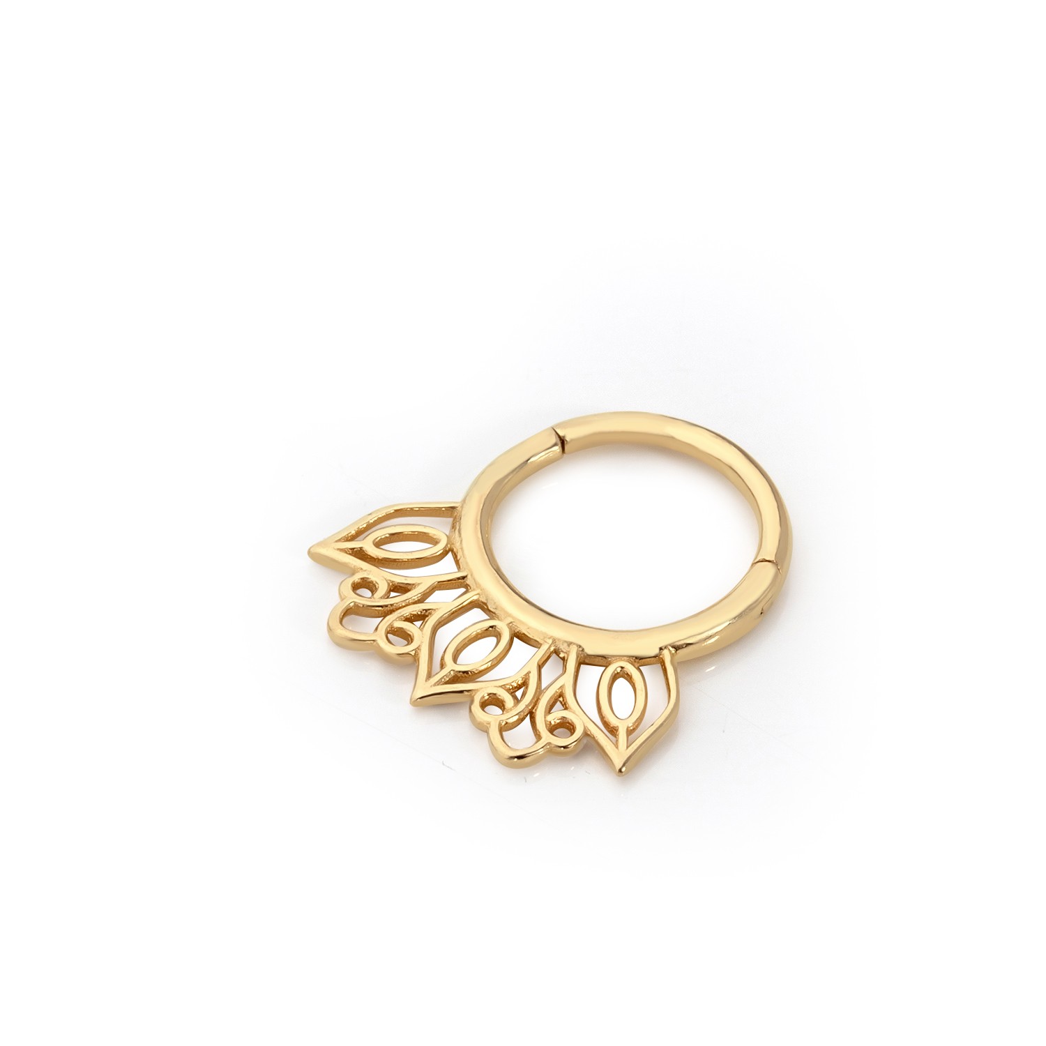 14 Carat Gold Elegant Patterned Piercing