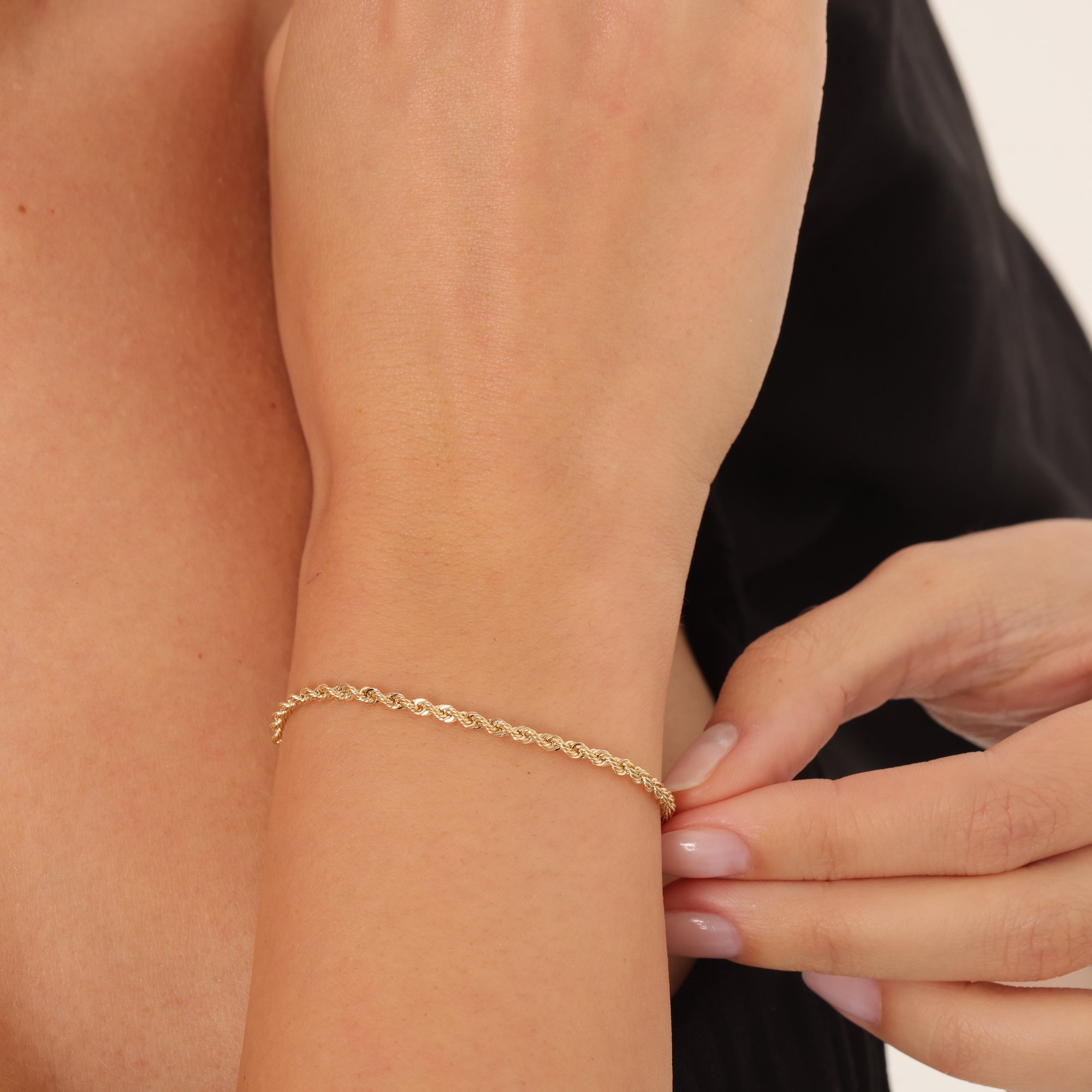 14 Carat Gold Rope Chain Bracelet