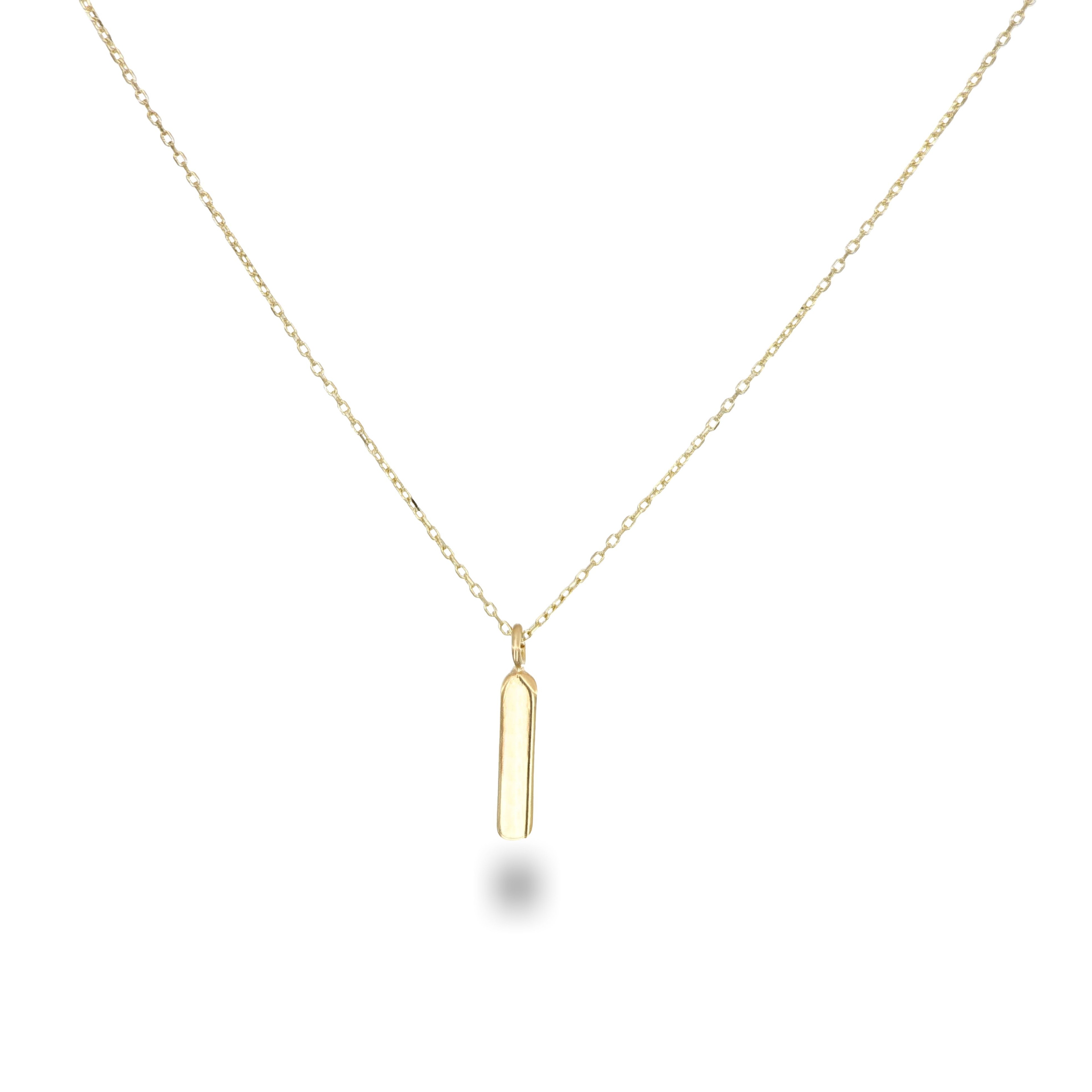 14 Carat Gold Minimal Bar Pendant