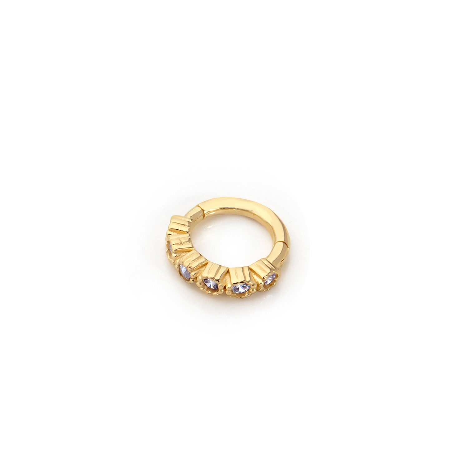 14 Carat Gold Modern 5 Stone Helix Piercing