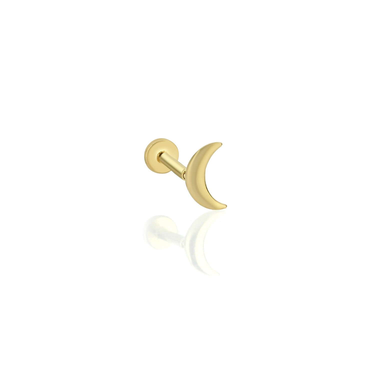 14 Carat Gold Minimal Elegant Moon Piercing