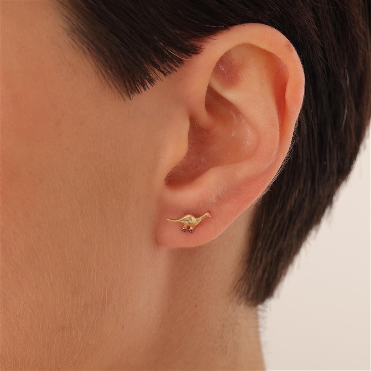 Gold Dinosaur Earrings