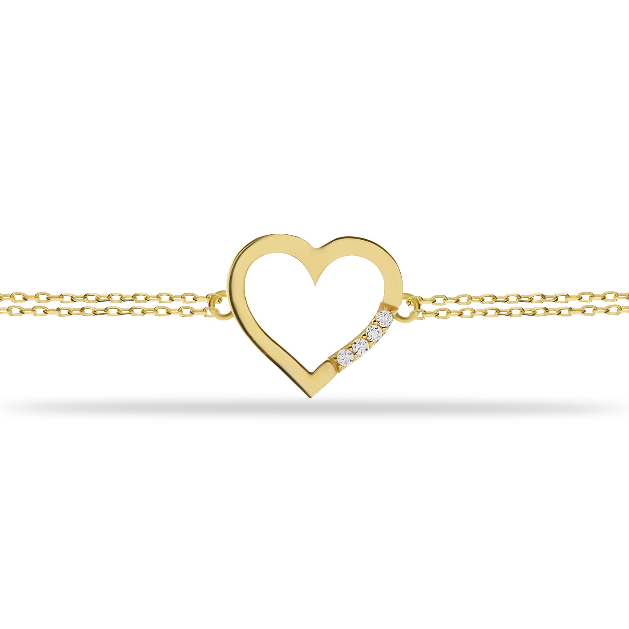 14 Carat Gold Elegant Heart Bracelet