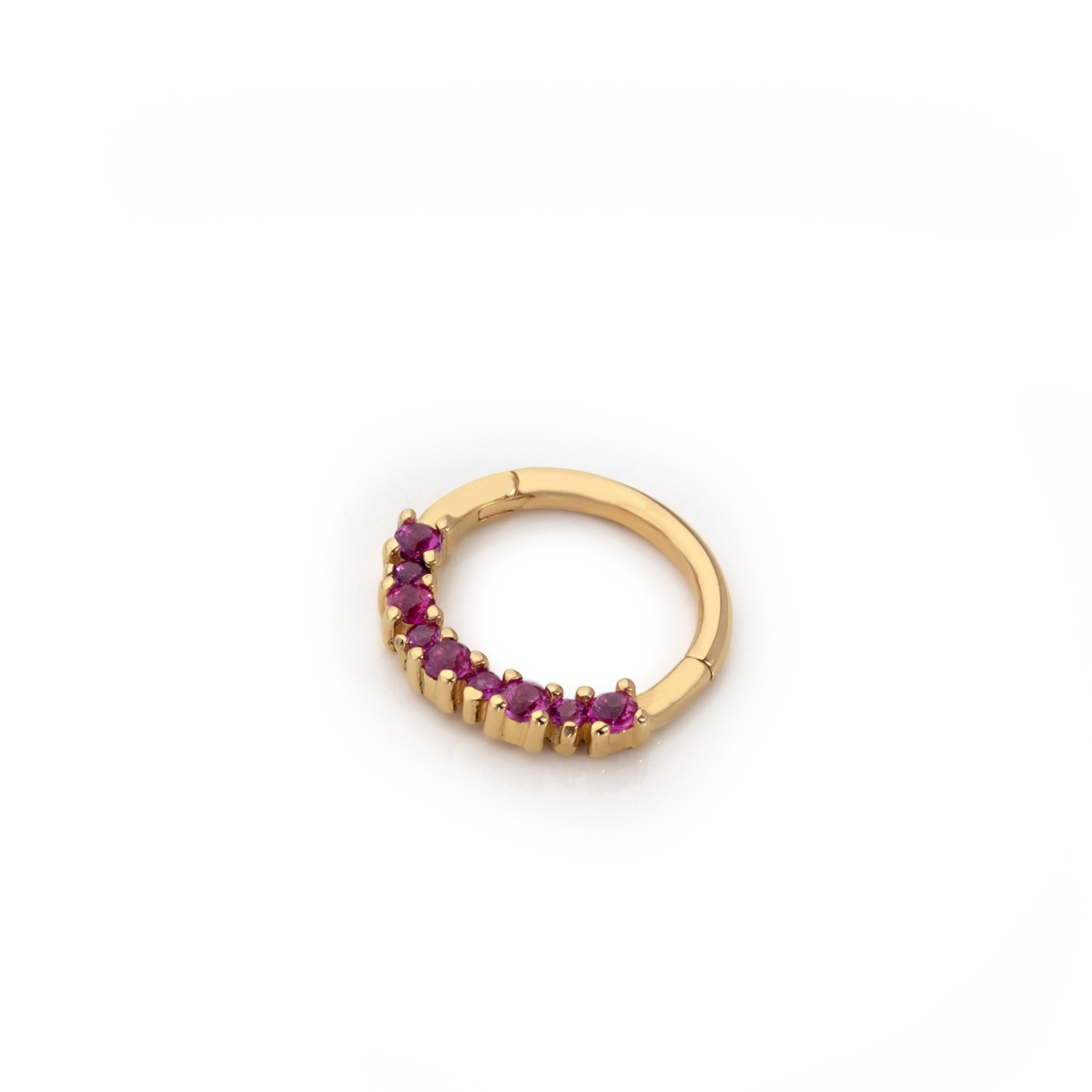 14 Carat Gold Modern Ruby Stone Helix Piercing
