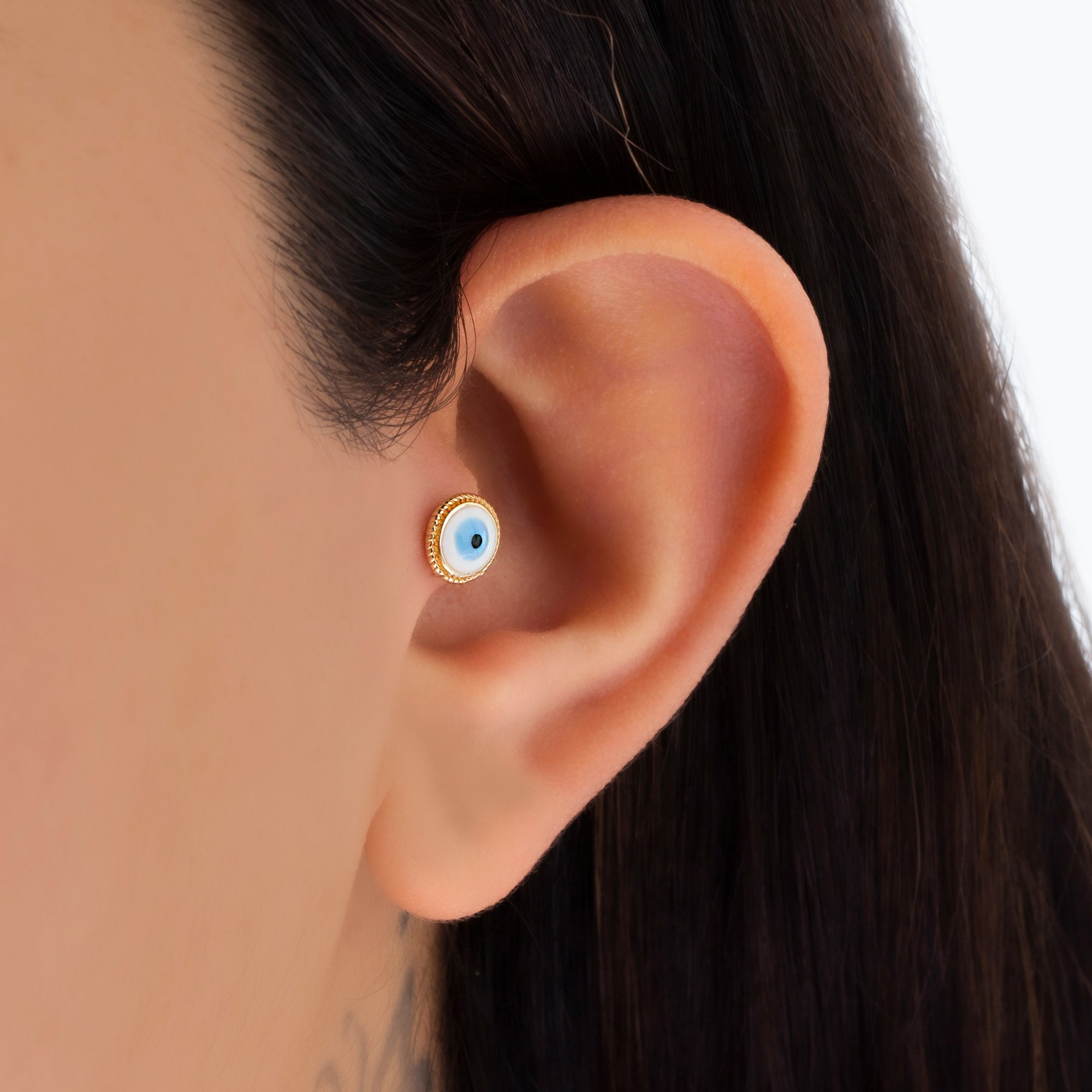 14 carat gold evil eye piercing