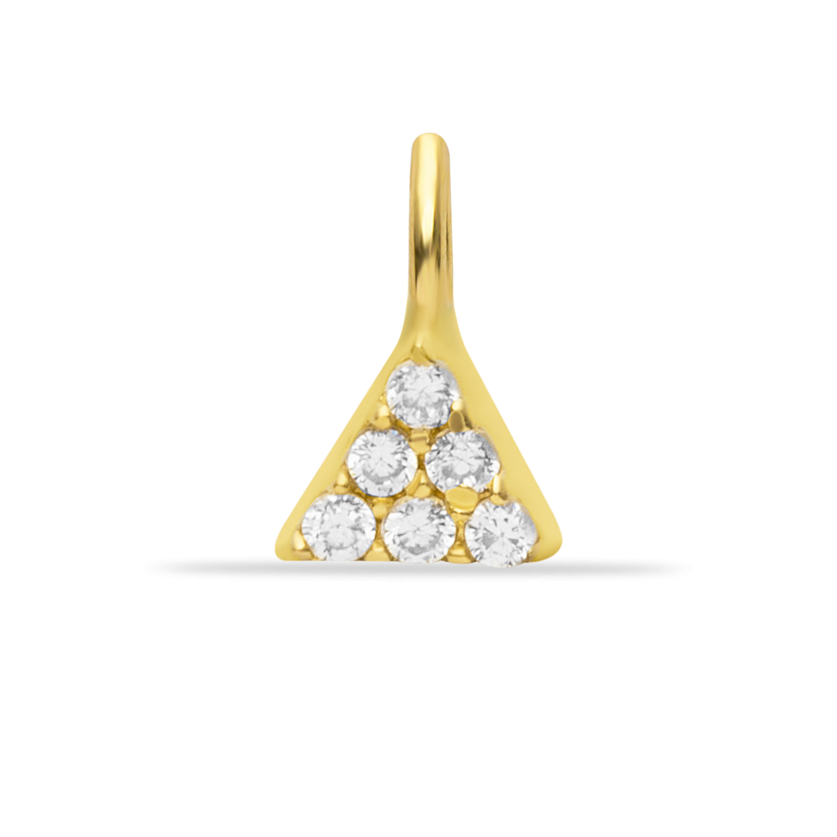 14 Carat Gold Minimal Stone Triangle Pendant