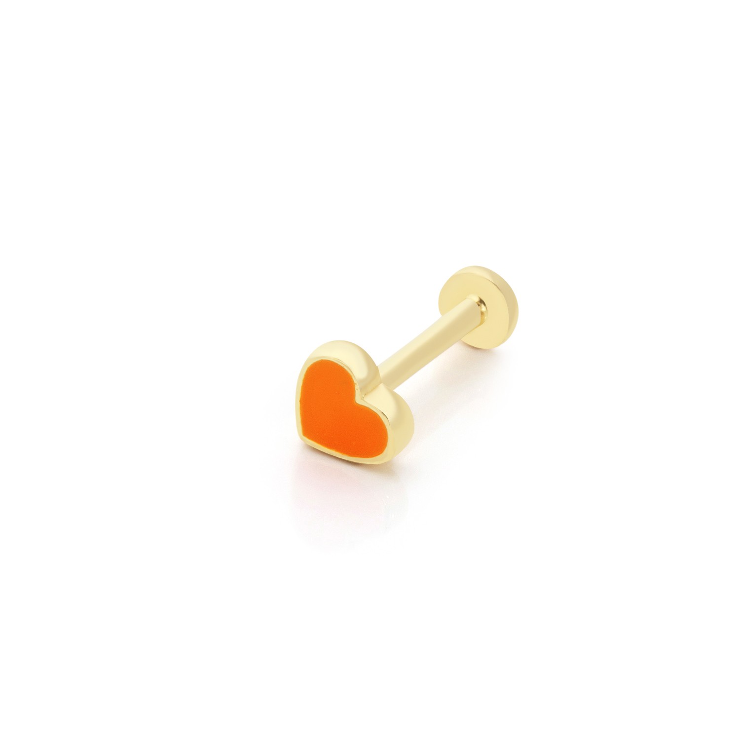 14 Carat Gold Orange Heart Piercing