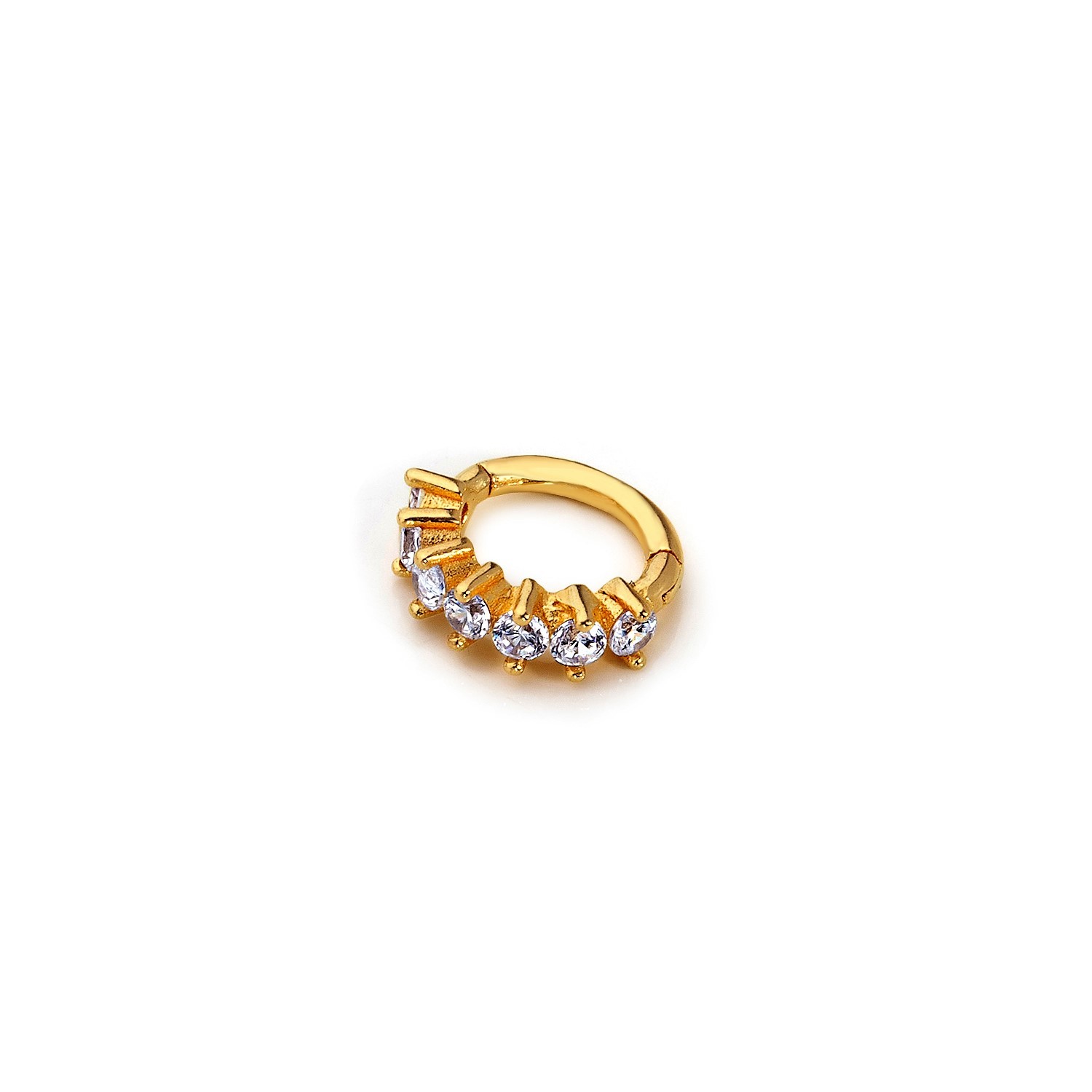 14 Carat Gold Sparkling Zircon Stone Helix Piercing