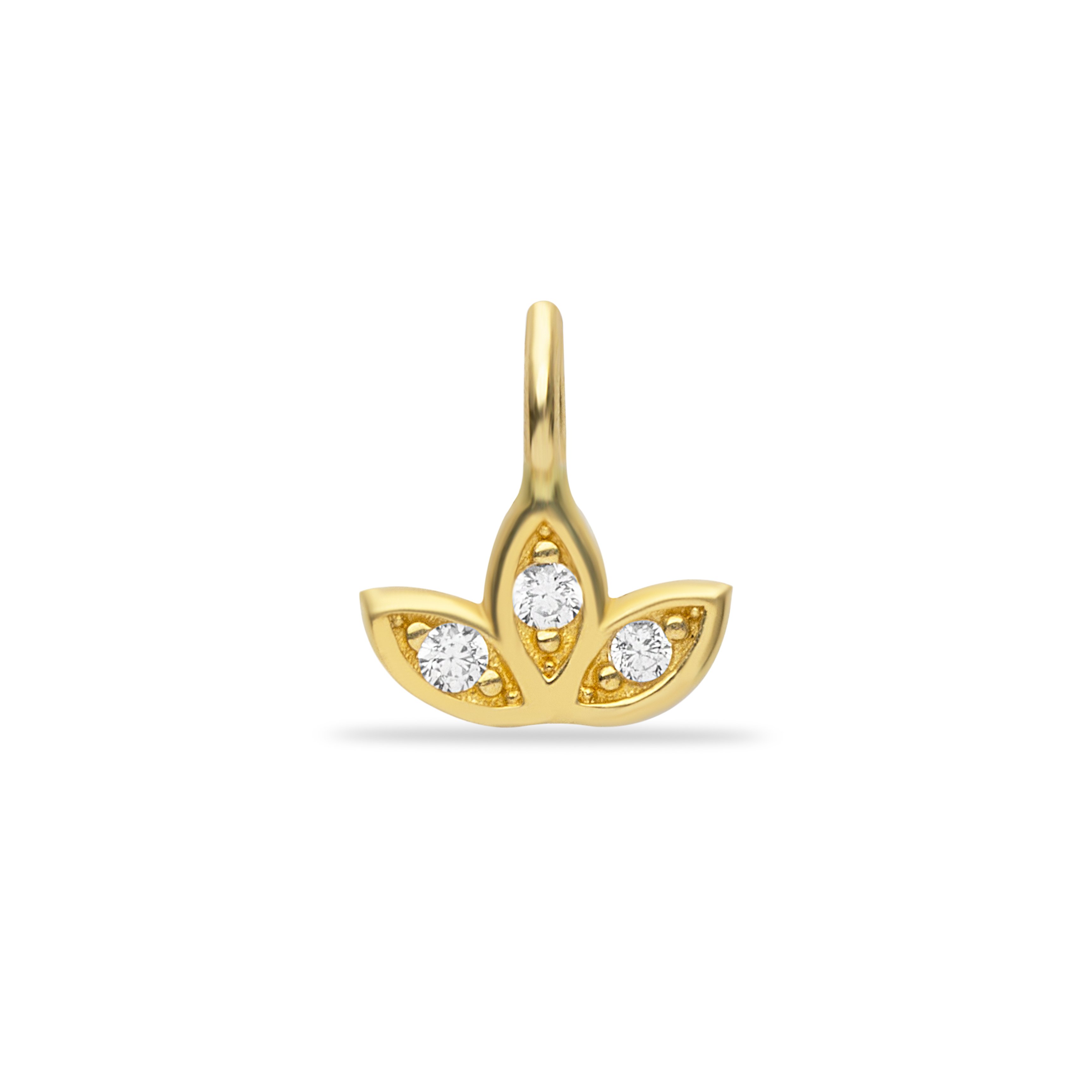 14 Carat Gold Minimal Lotus Pendant