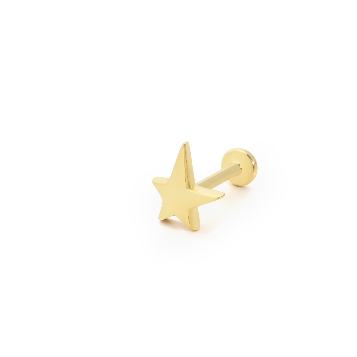 14 Carat Gold Minimal Star Piercing