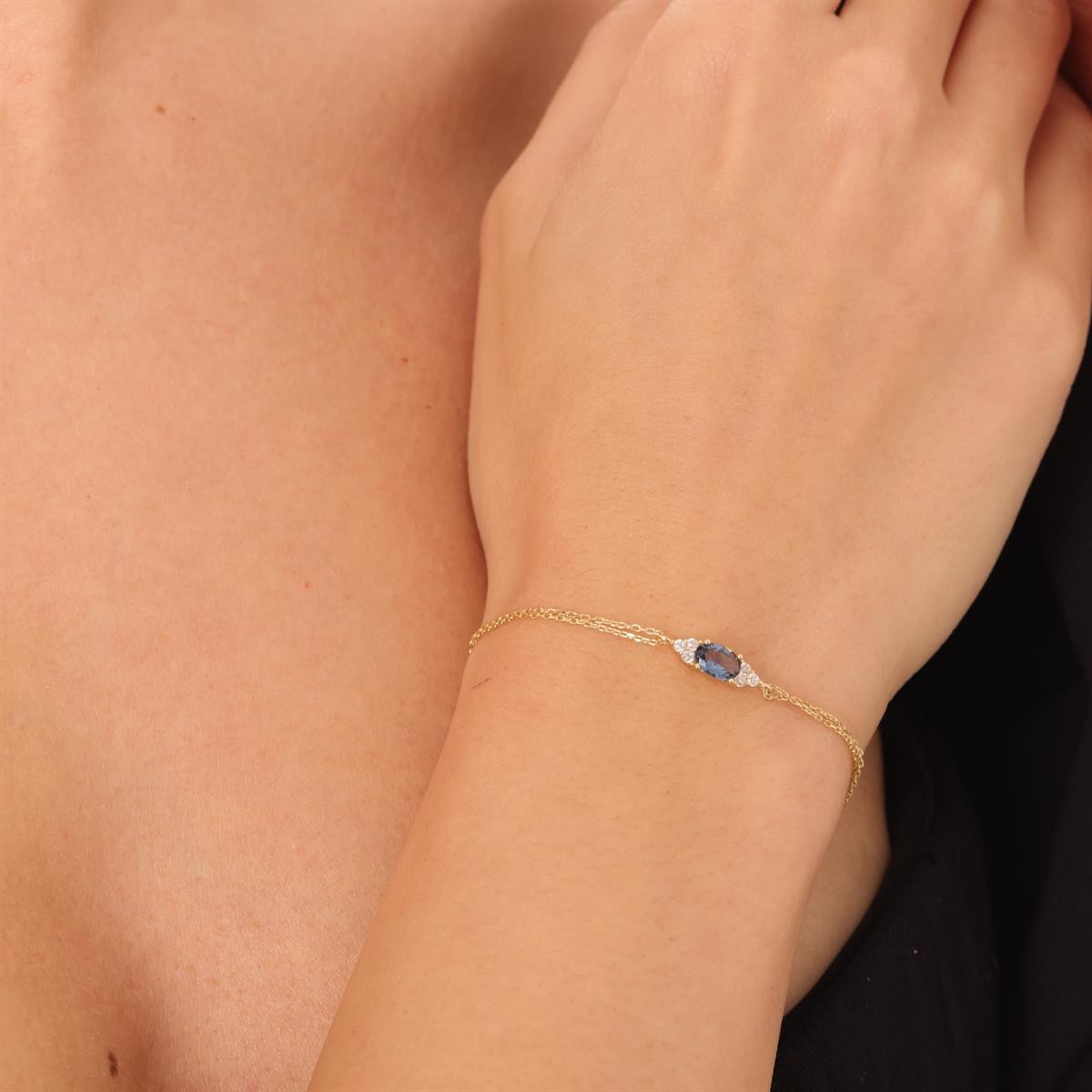 14 Carat Gold Sapphire Bracelet