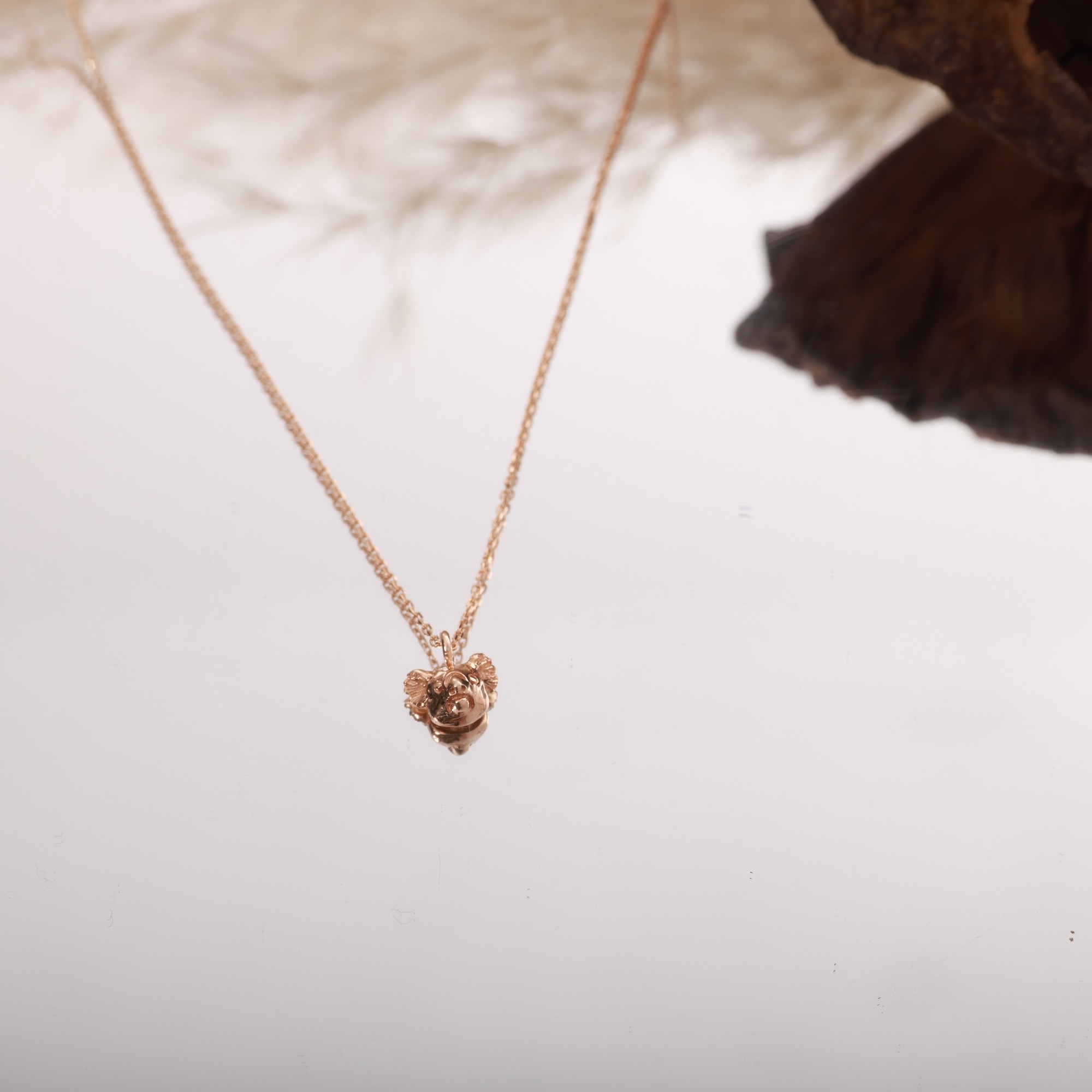 14 Carat Gold Minimal Koala Necklace