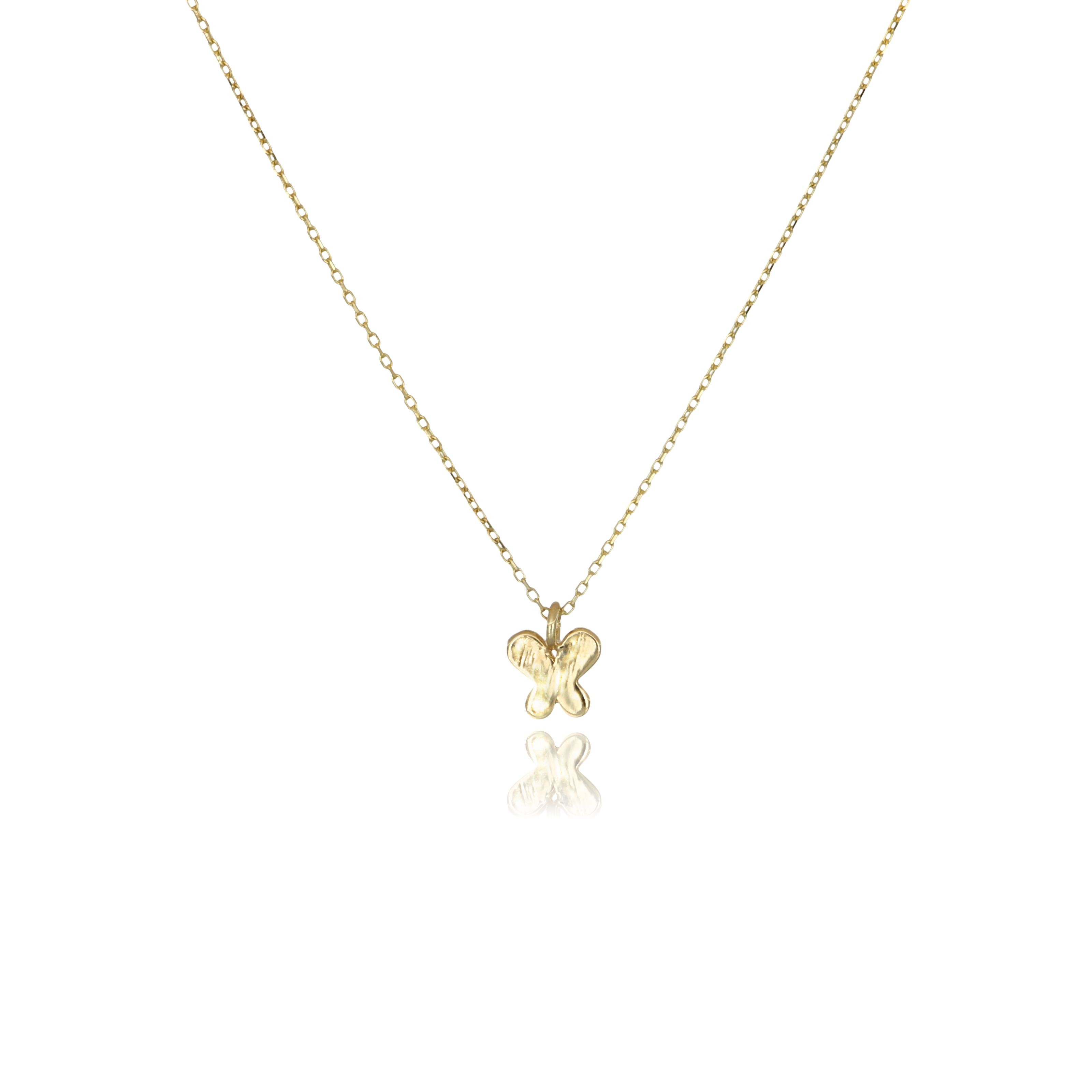 14 Carat Gold Minimal Butterfly Pendant