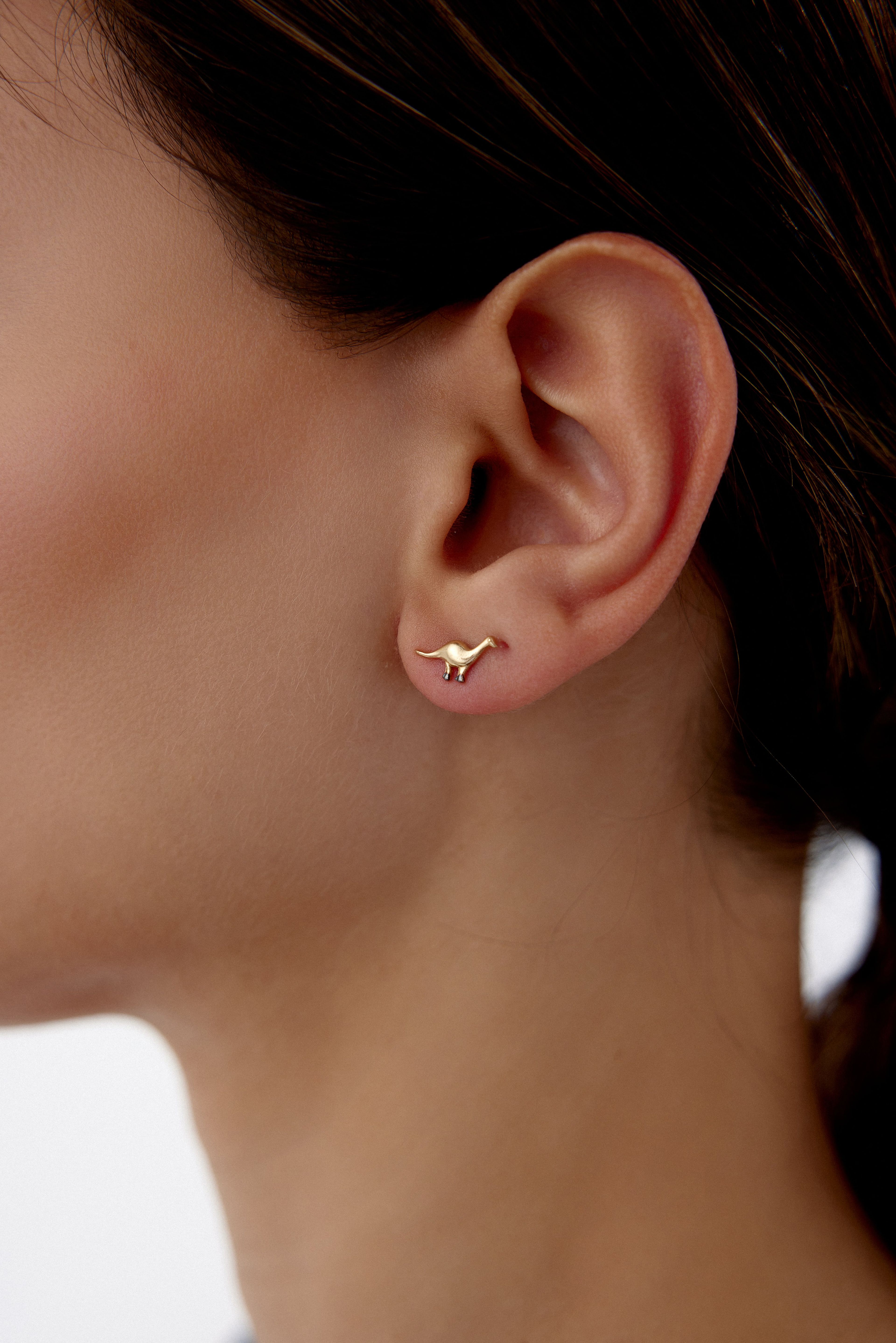 Gold Dinosaur Earrings