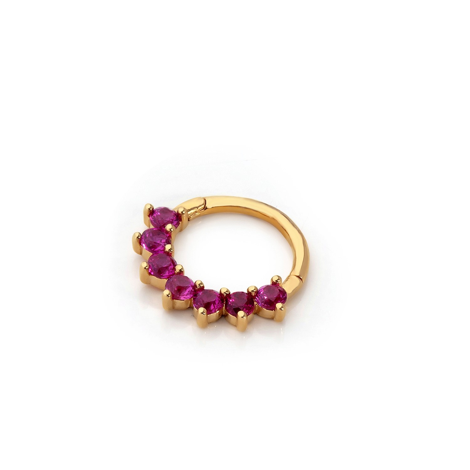 14 Carat Gold Sparkling Ruby Stone Helix Piercing