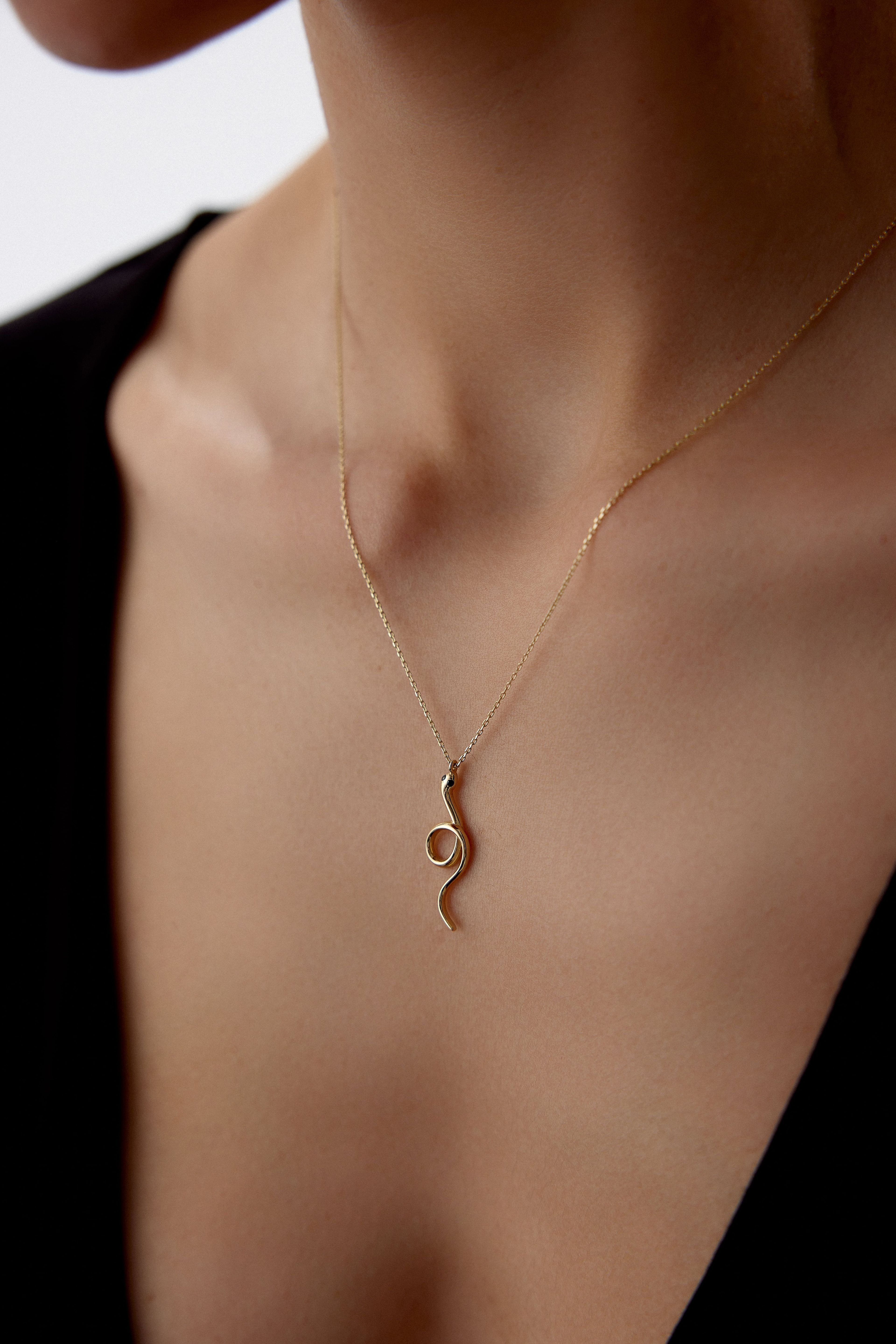 14 Carat Gold Coiled Snake Necklace