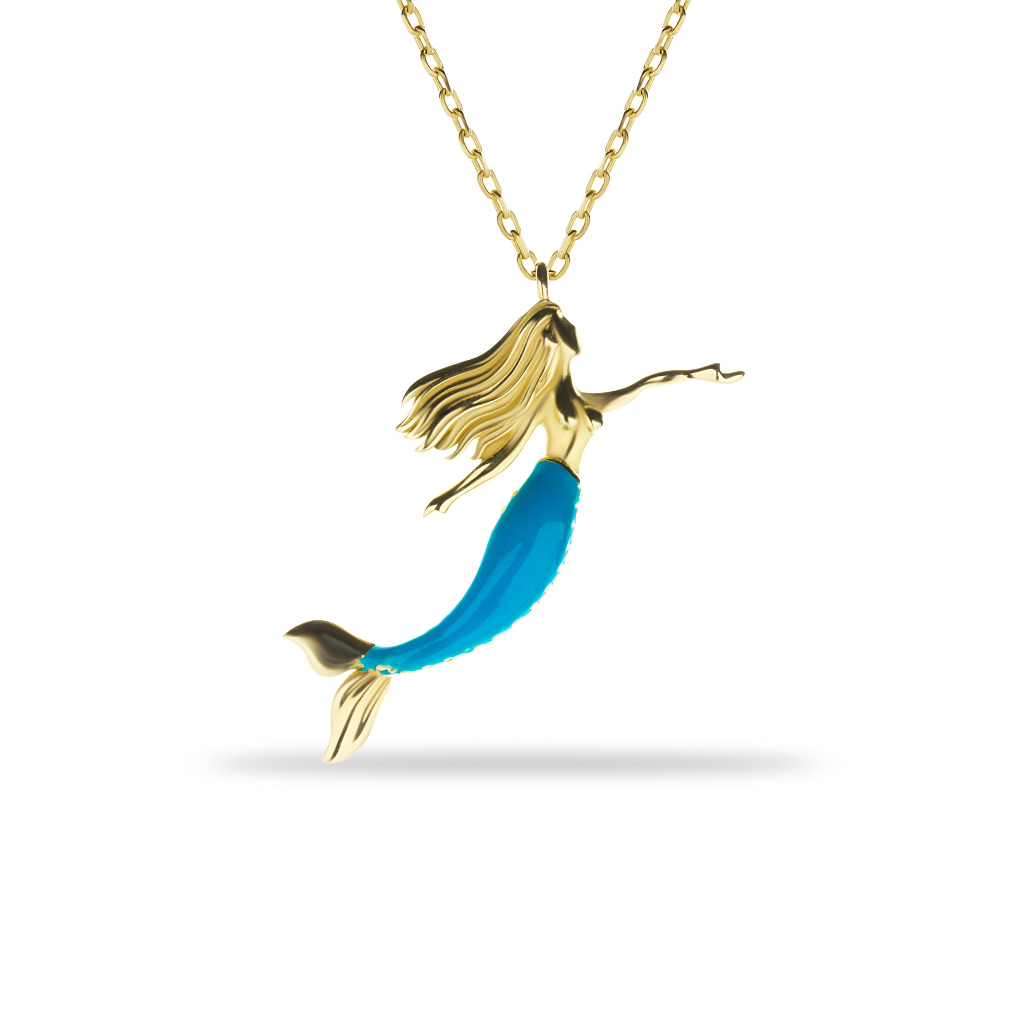 14 Carat Gold Mermaid Necklace