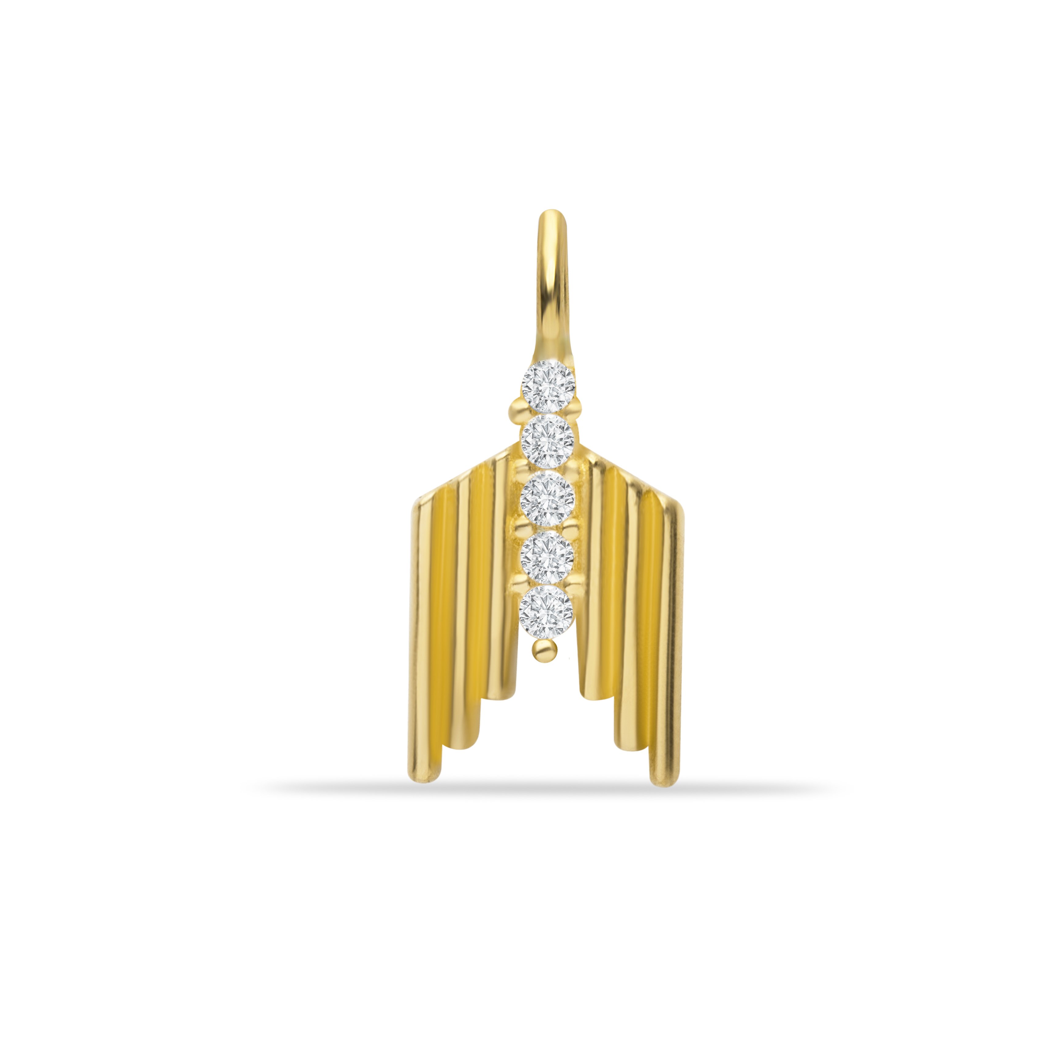 14 Carat Gold Design Serrated Pendant