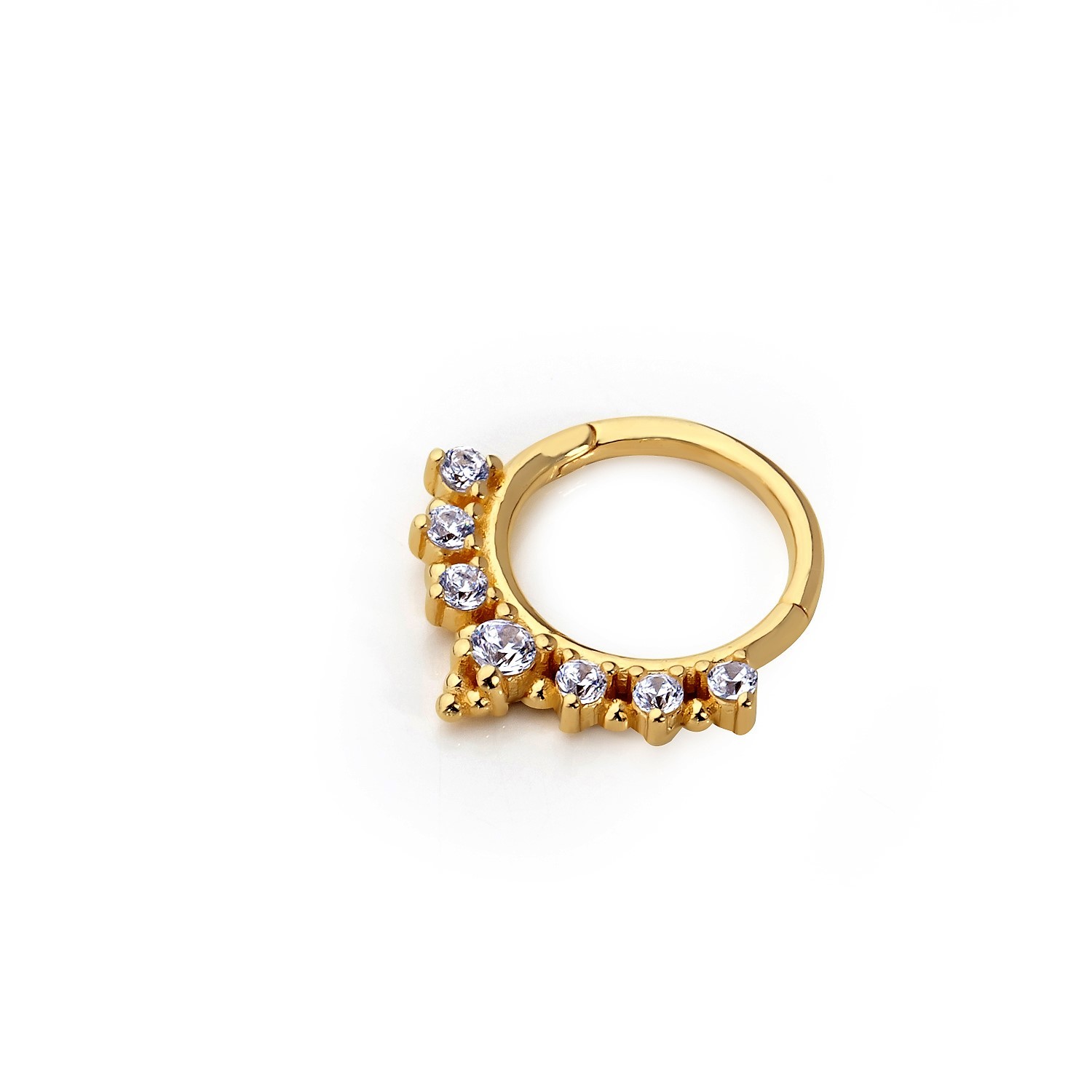 14 Carat Gold 6 Stone Zircon Piercing