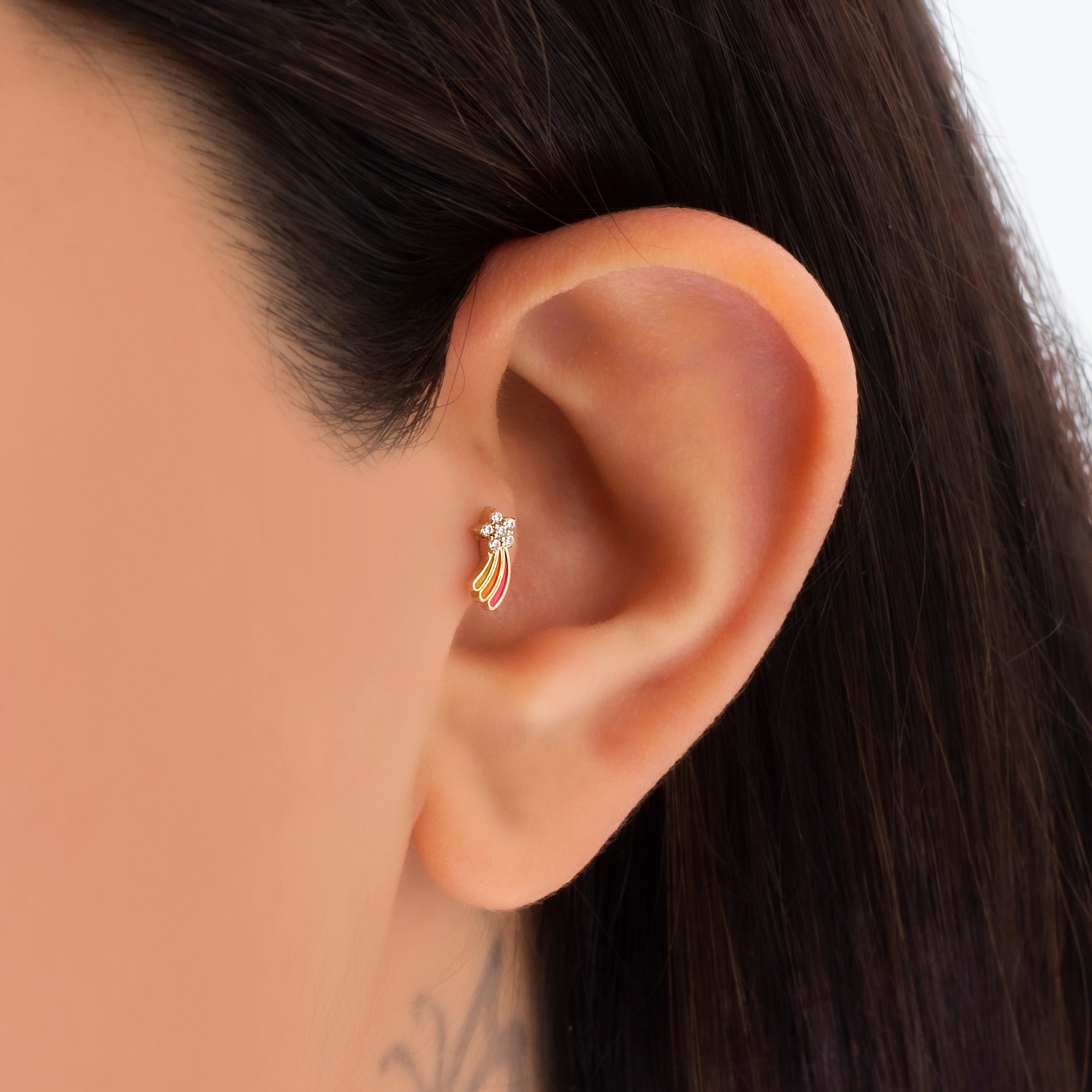 14 Carat Gold Colored Shooting Star Piercing