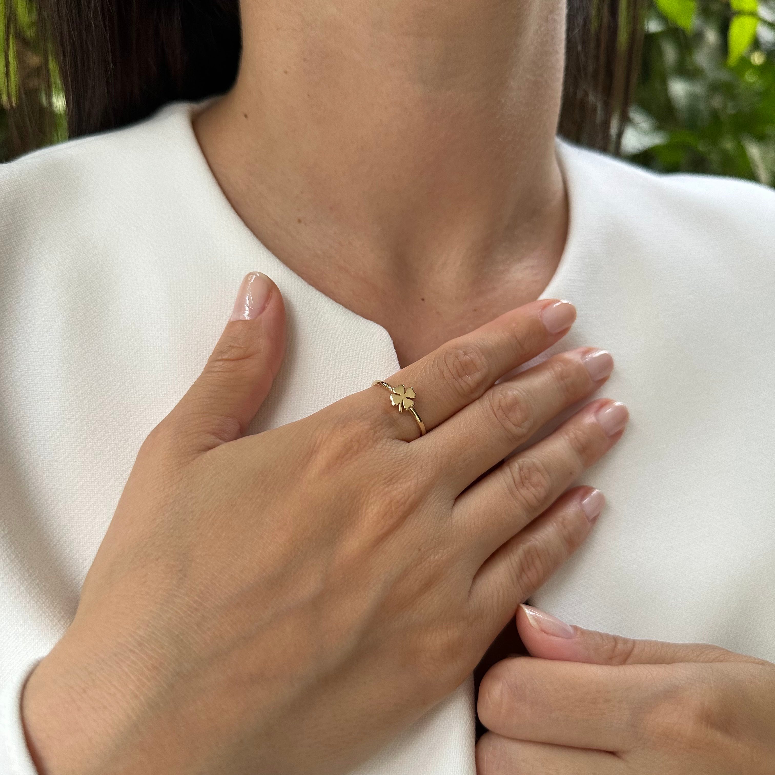 14 Carat Gold Clover Ring