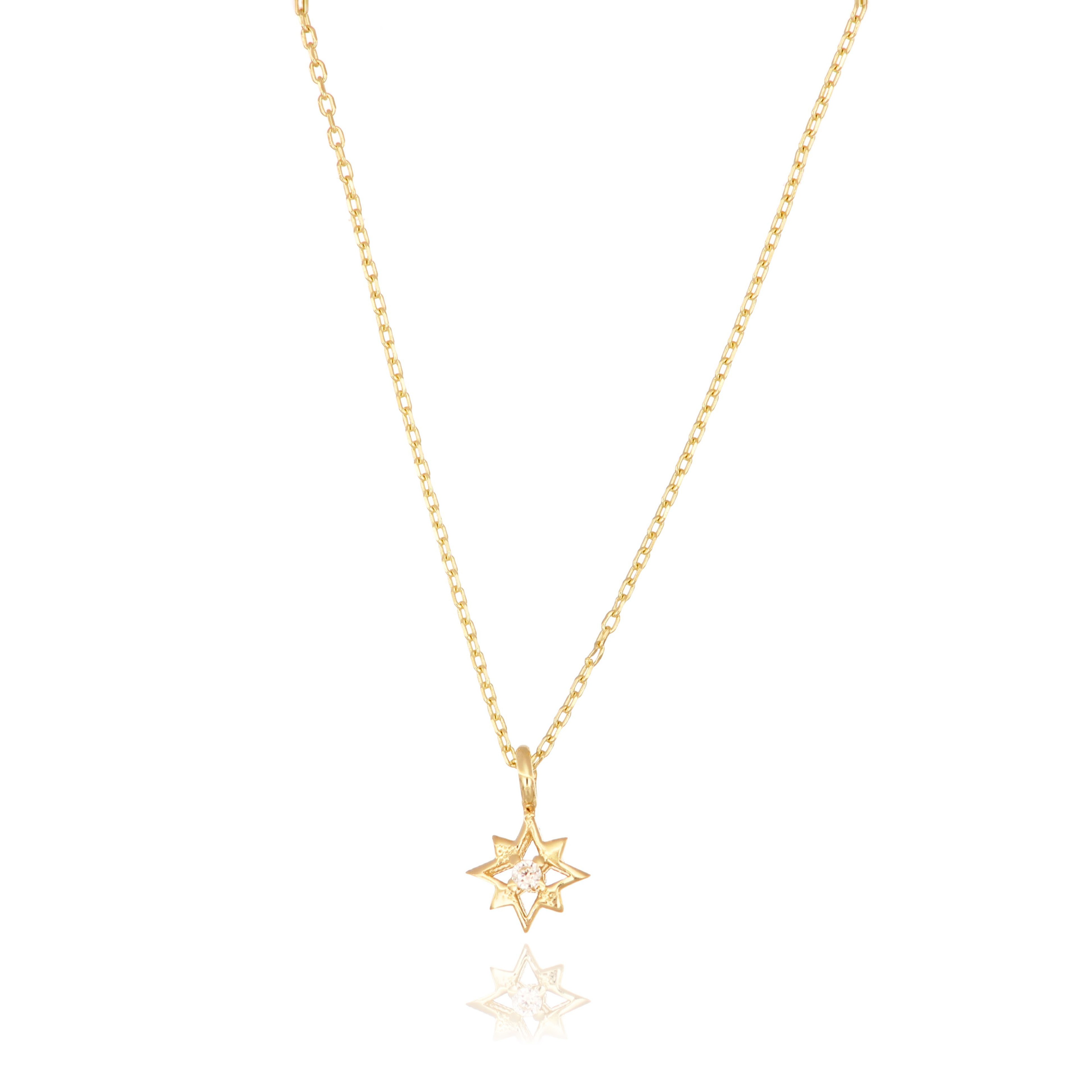 14 Carat Gold Stone Elegant Star Pendant