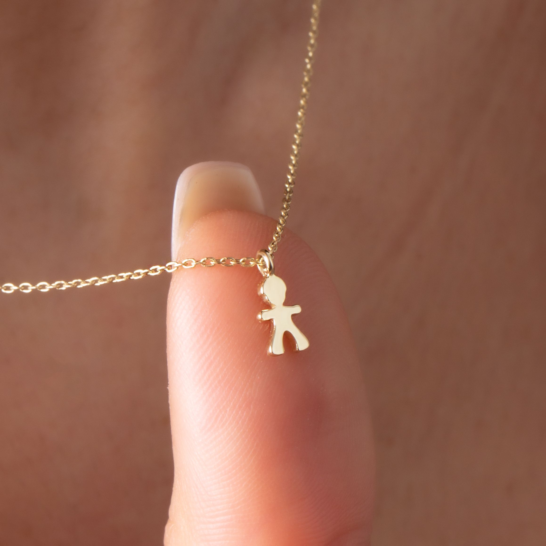 14 Carat Gold Boy Figure Necklace