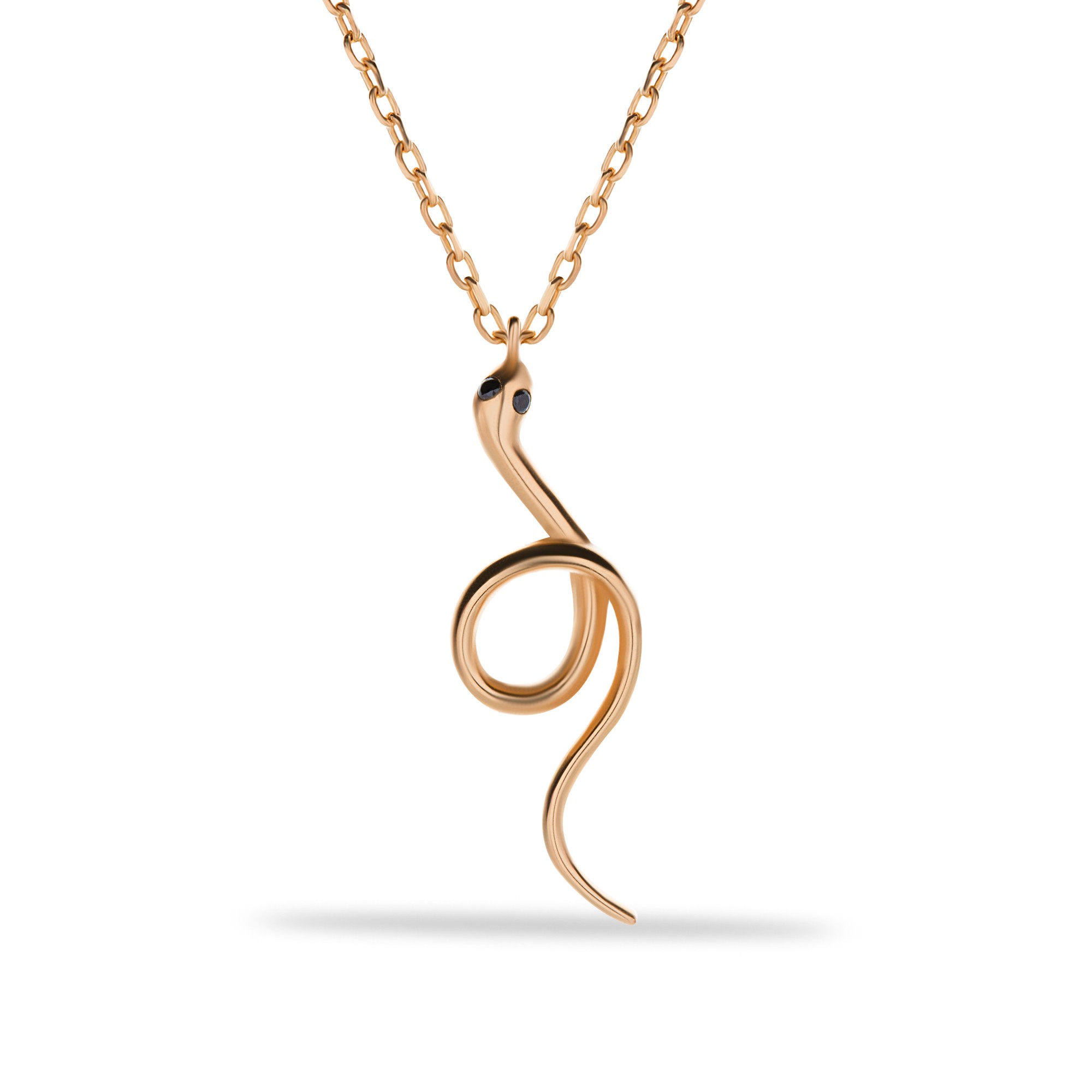 14 Carat Gold Coiled Snake Necklace