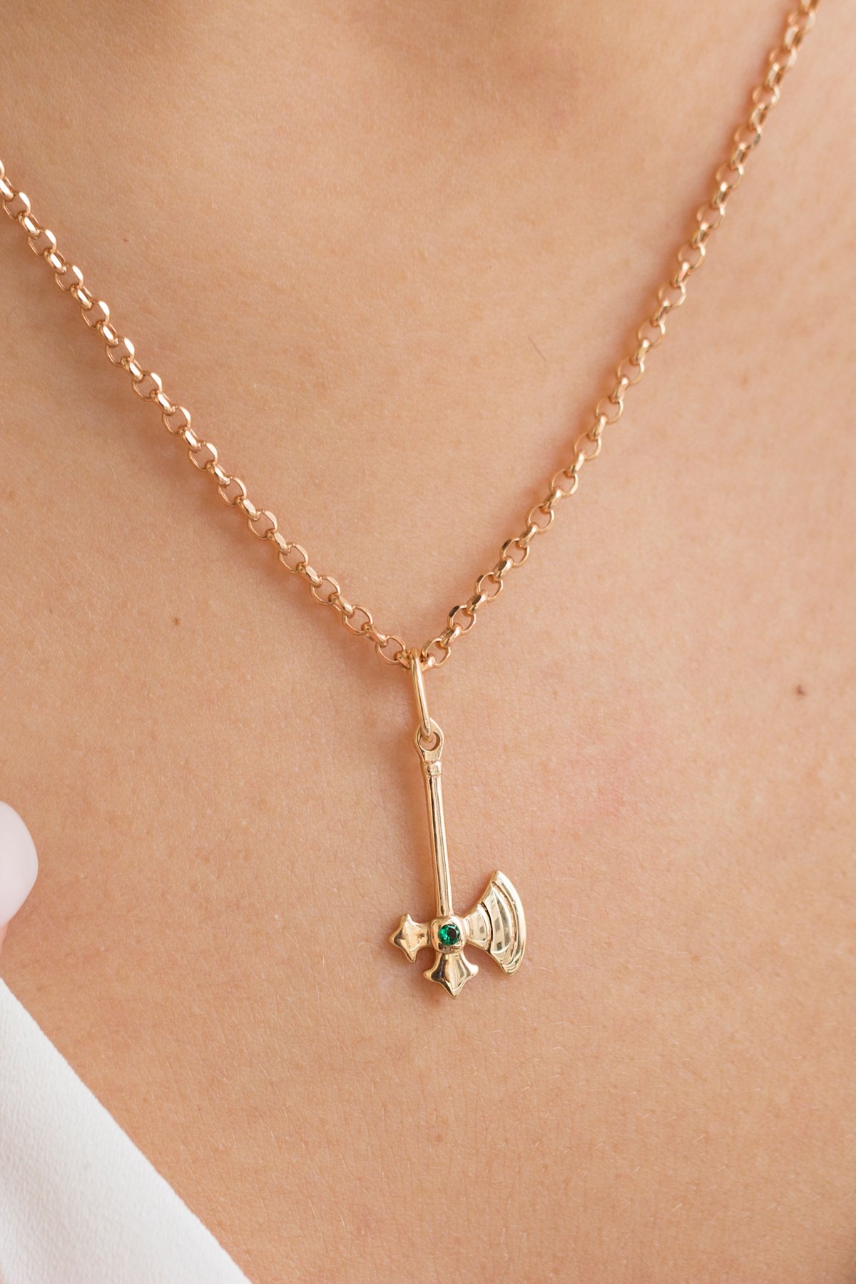 Minaliva 14 Carat Rose Gold Ax Necklace