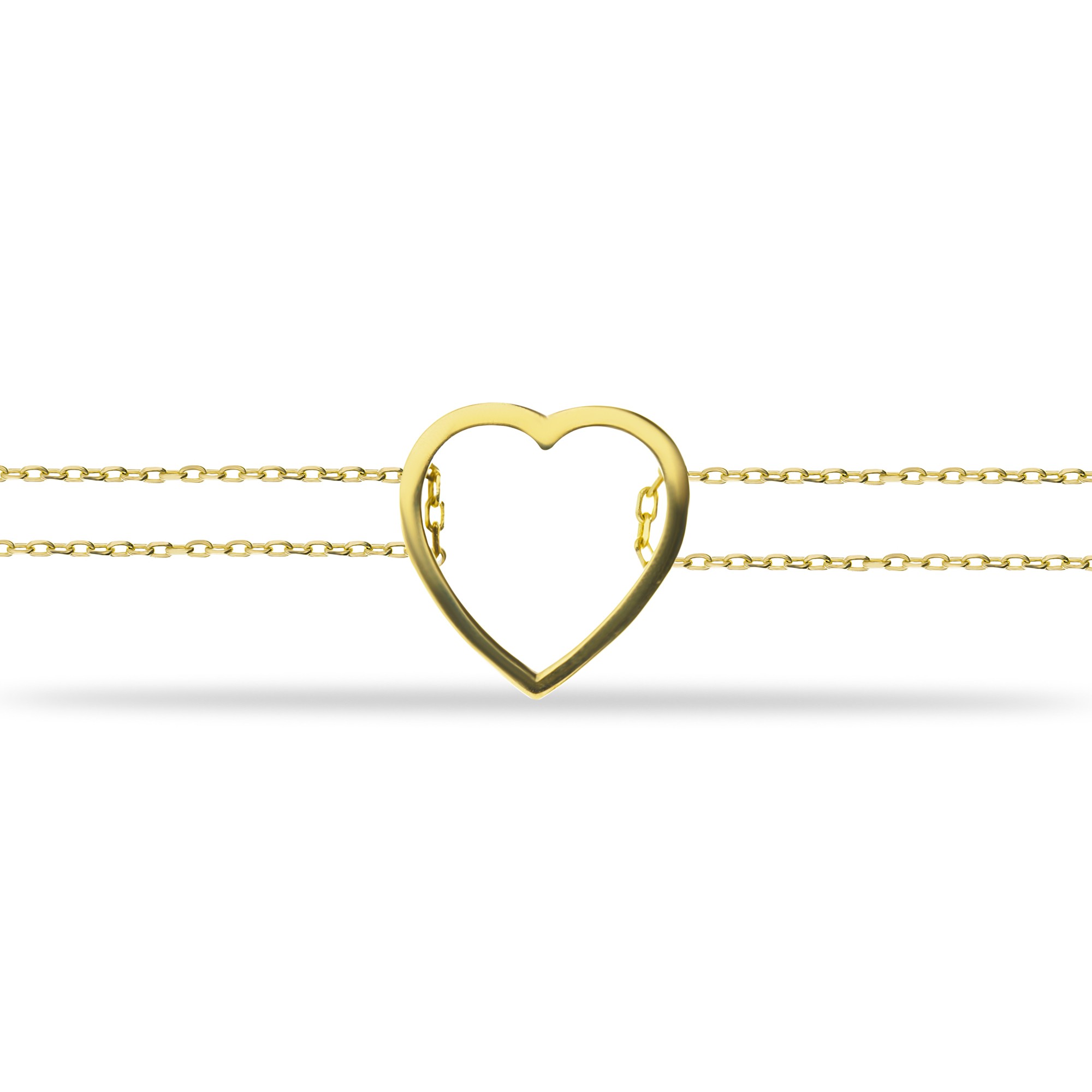 14 Carat Gold Minimal Heart Bracelet