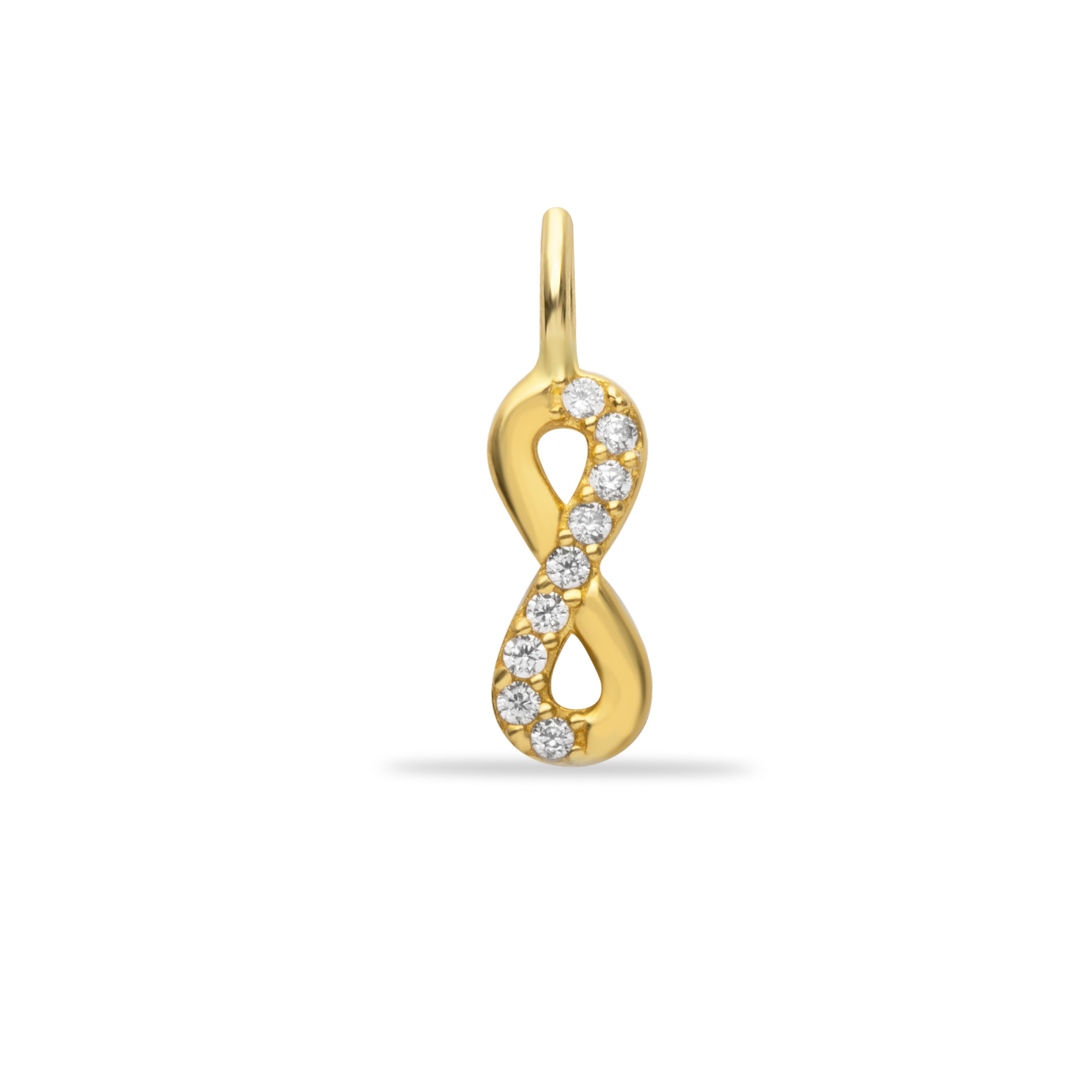 14 Carat Gold Minimal Stone Infinity Pendant
