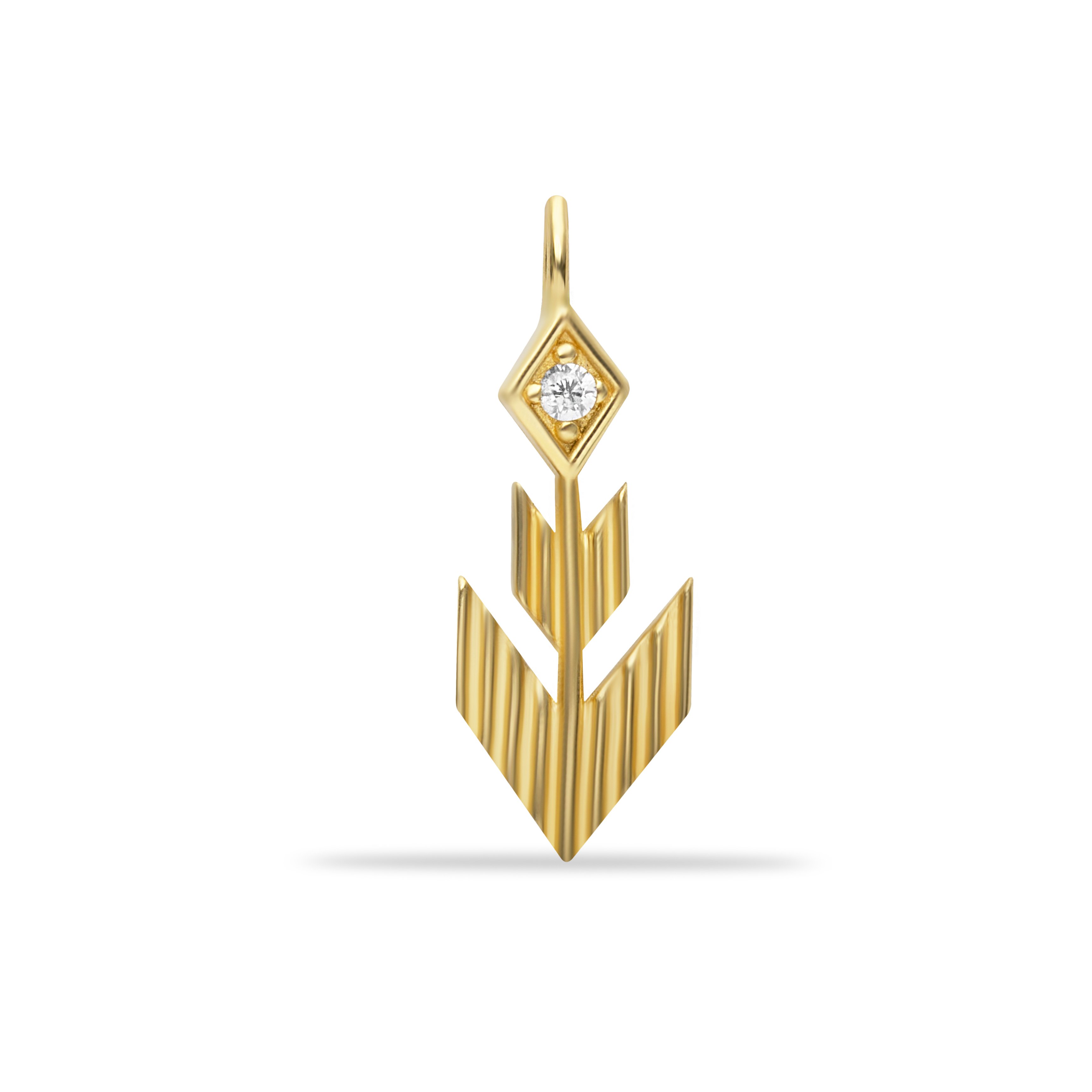 14 Carat Gold Serrated Arrow Pendant