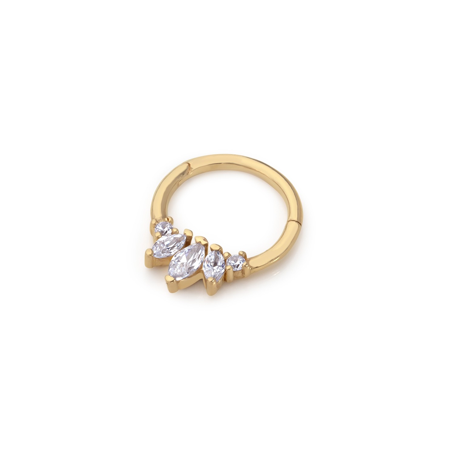 14 Carat Gold Zircon Marquise Stone Helix Piercing