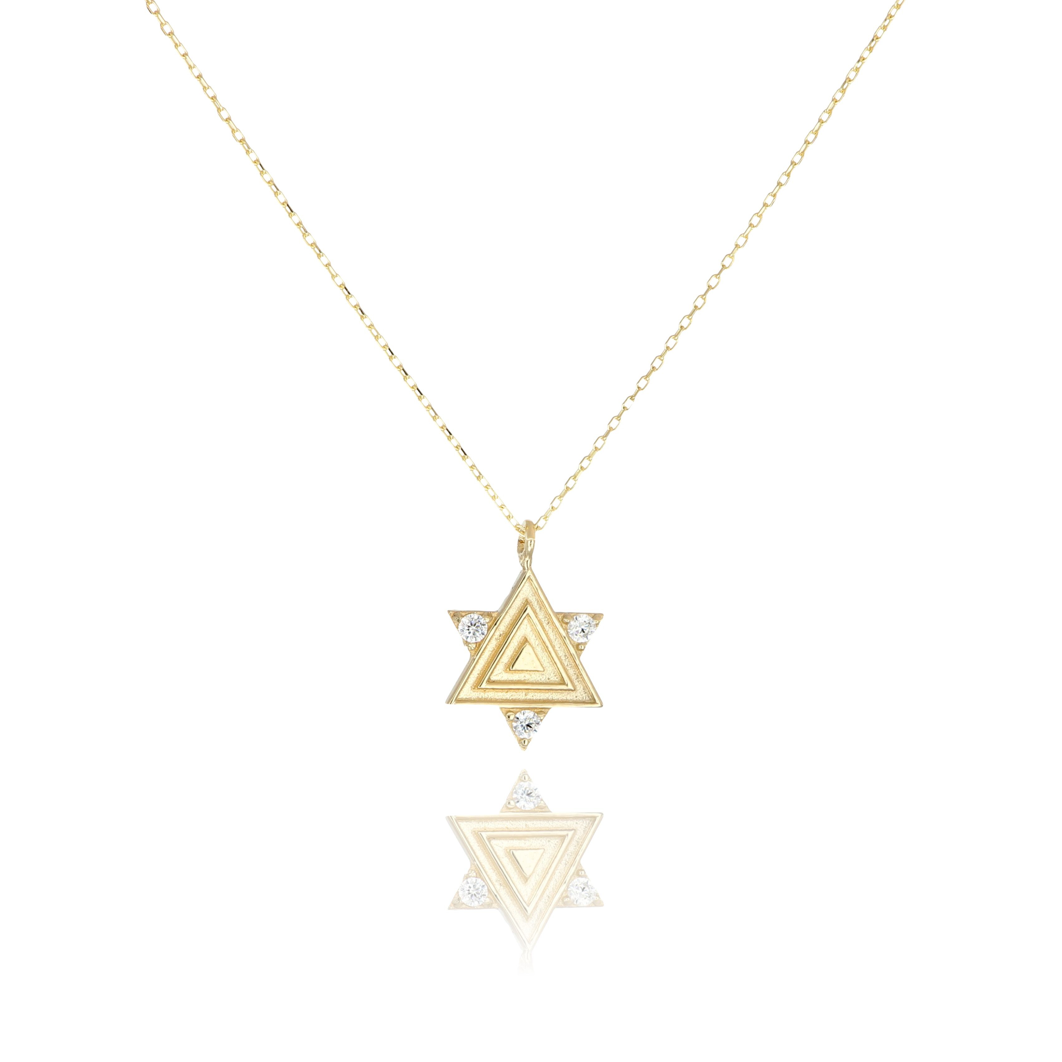 14 Carat Gold Triangle Labyrinth Pendant