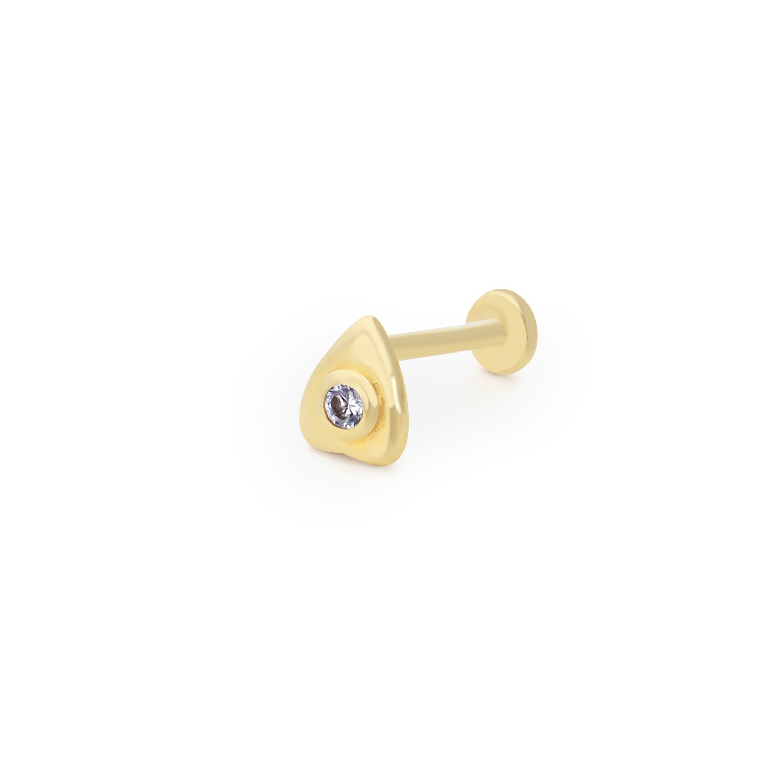 14 Carat Gold Single Stone Drop Piercing