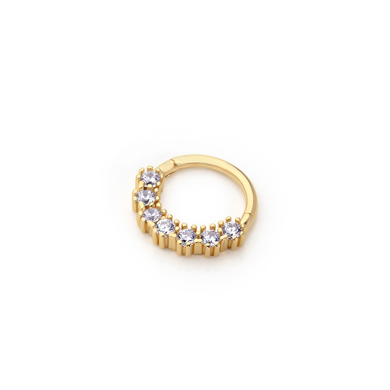 14 Carat Gold Large Zircon Stone Piercing