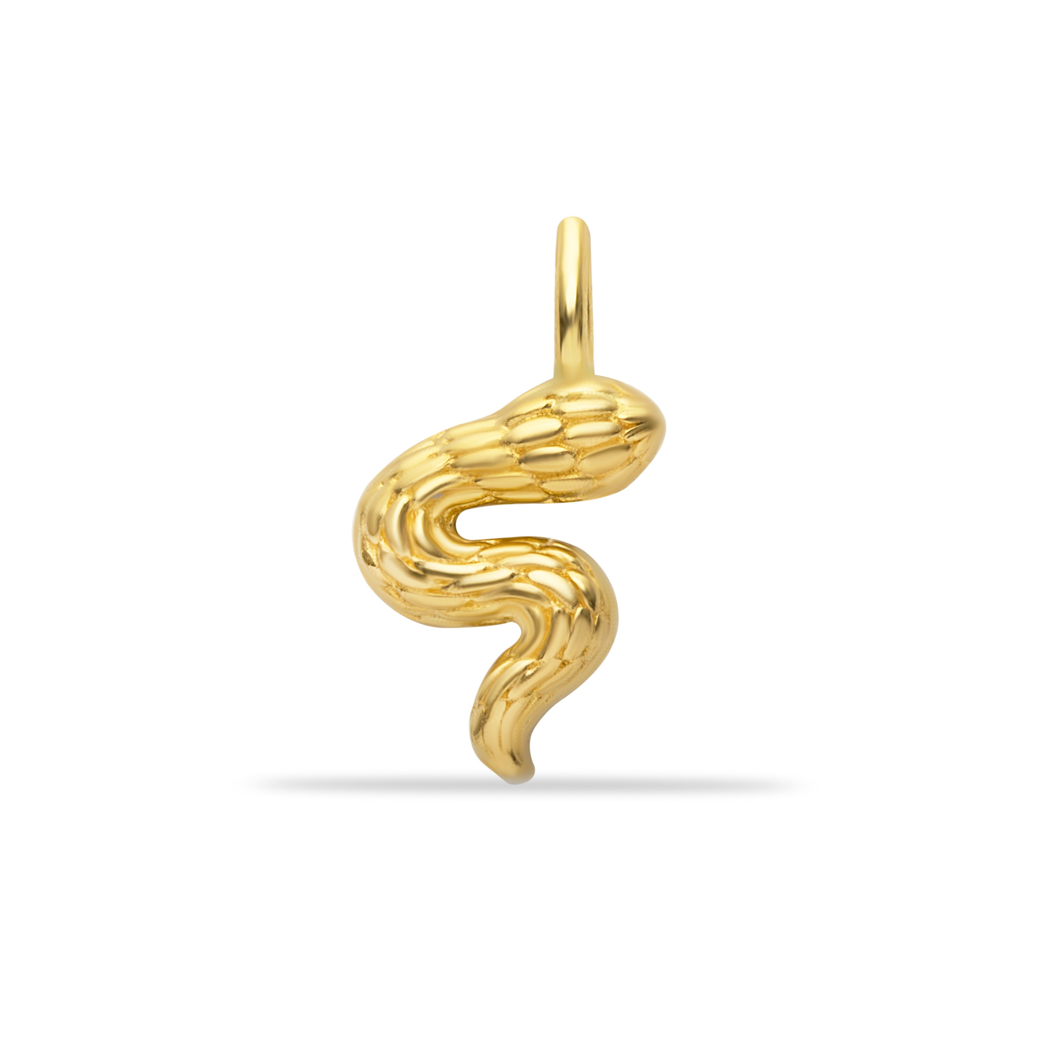 14 Carat Gold Textured Snake Pendant