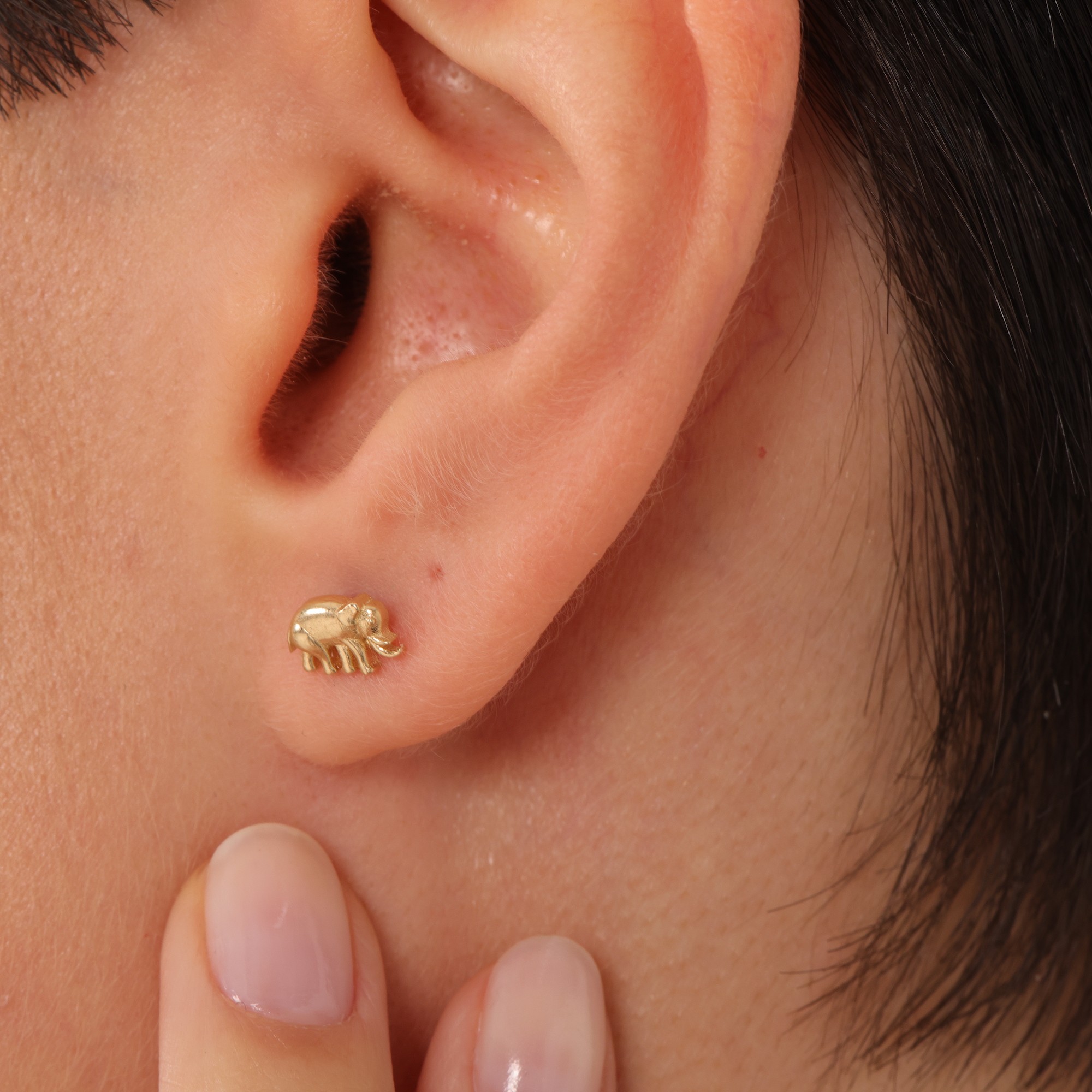 Gold Elephant Earrings
