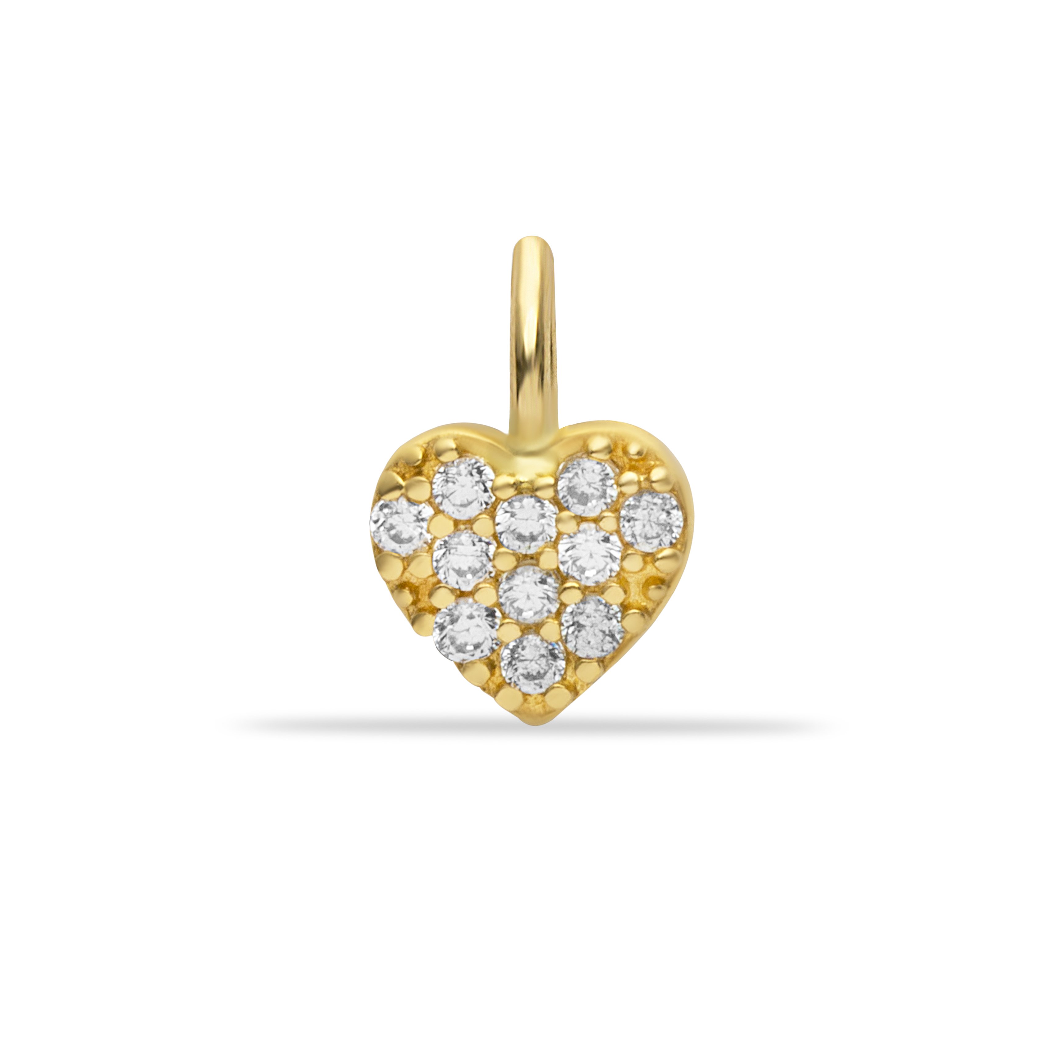 14 Carat Gold Zircon Stone Heart Pendant