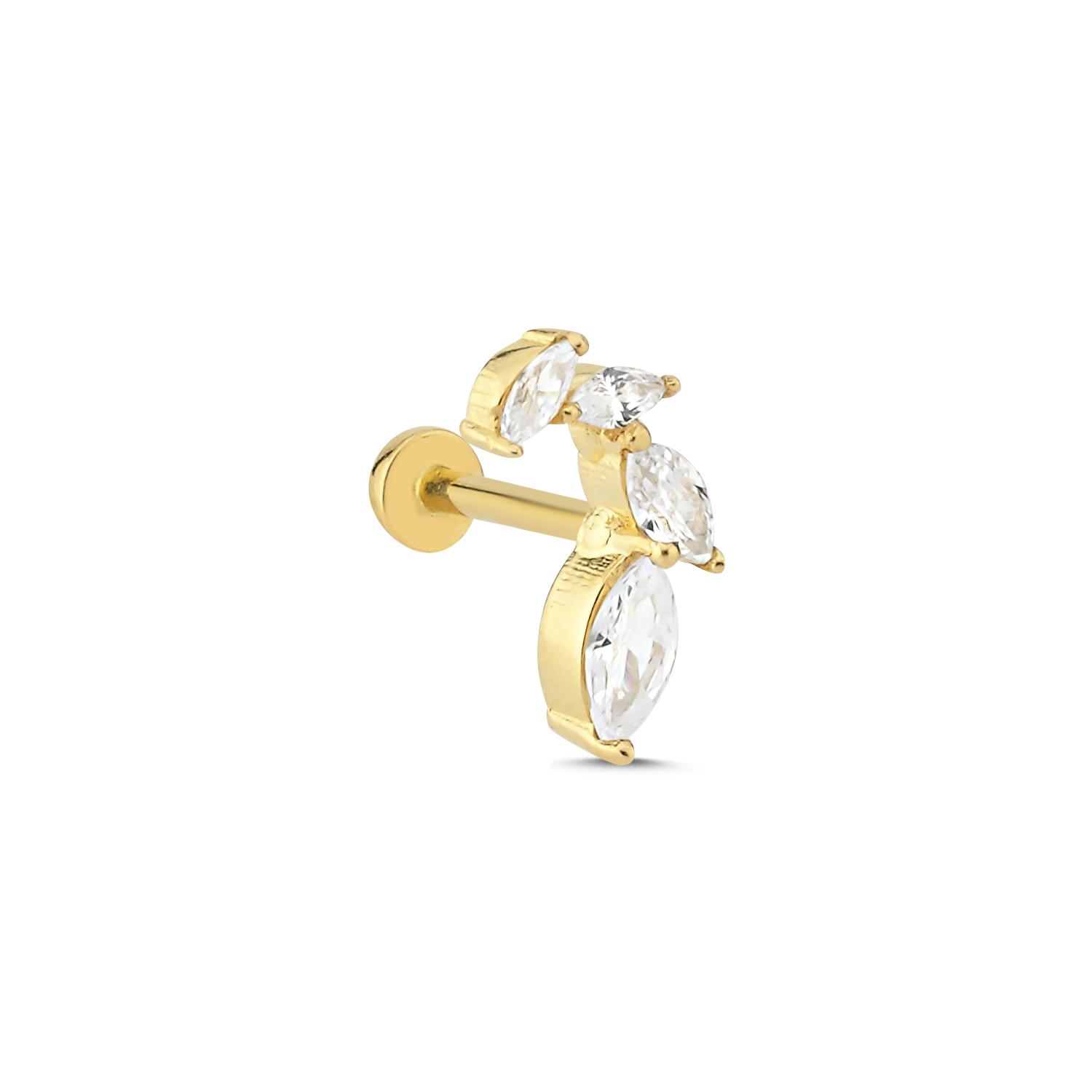 14 Carat Gold Special Design Stone Earrings