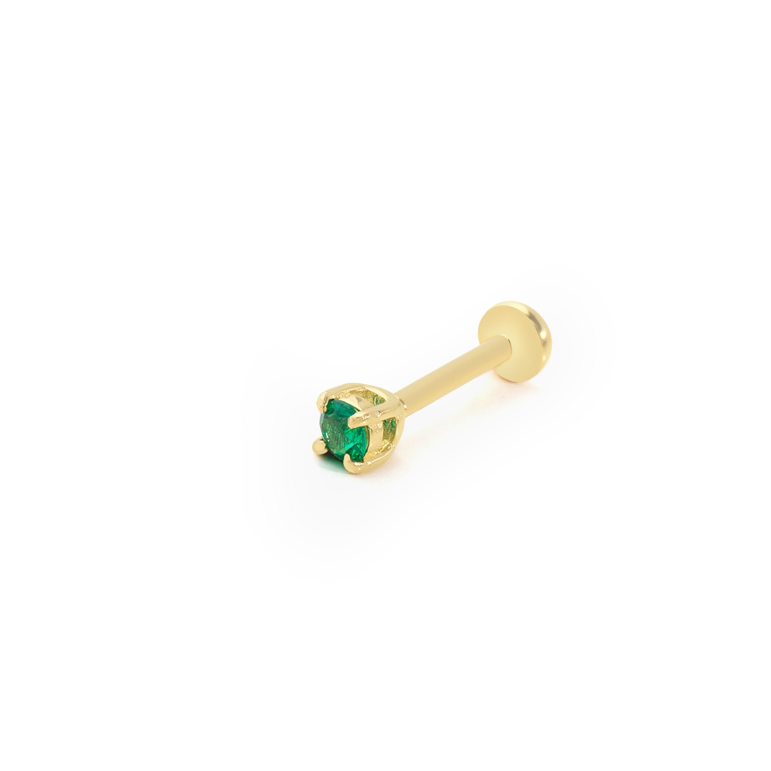 14 Carat Gold Emerald Stone Piercing
