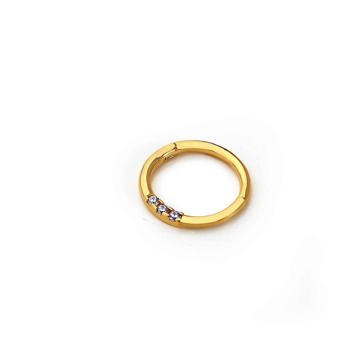 14 Carat Gold Minimal Stone Helix Piercing