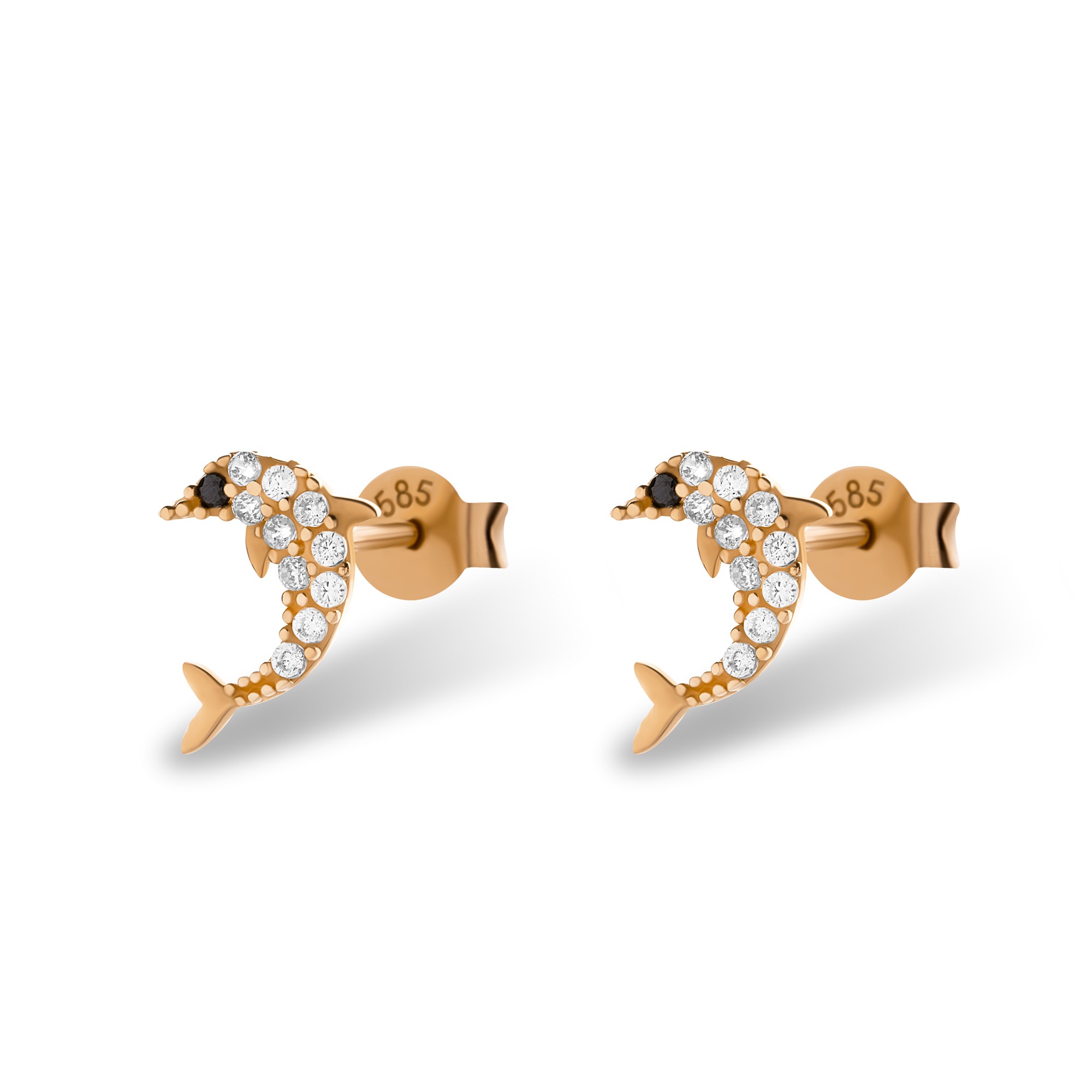 Gold Dolphin Earrings