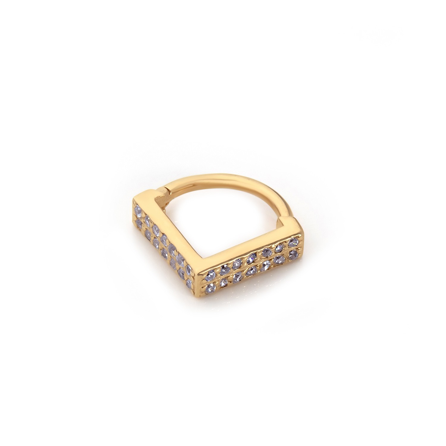 14 Carat Gold V Design Zircon Stone Helix Piercing