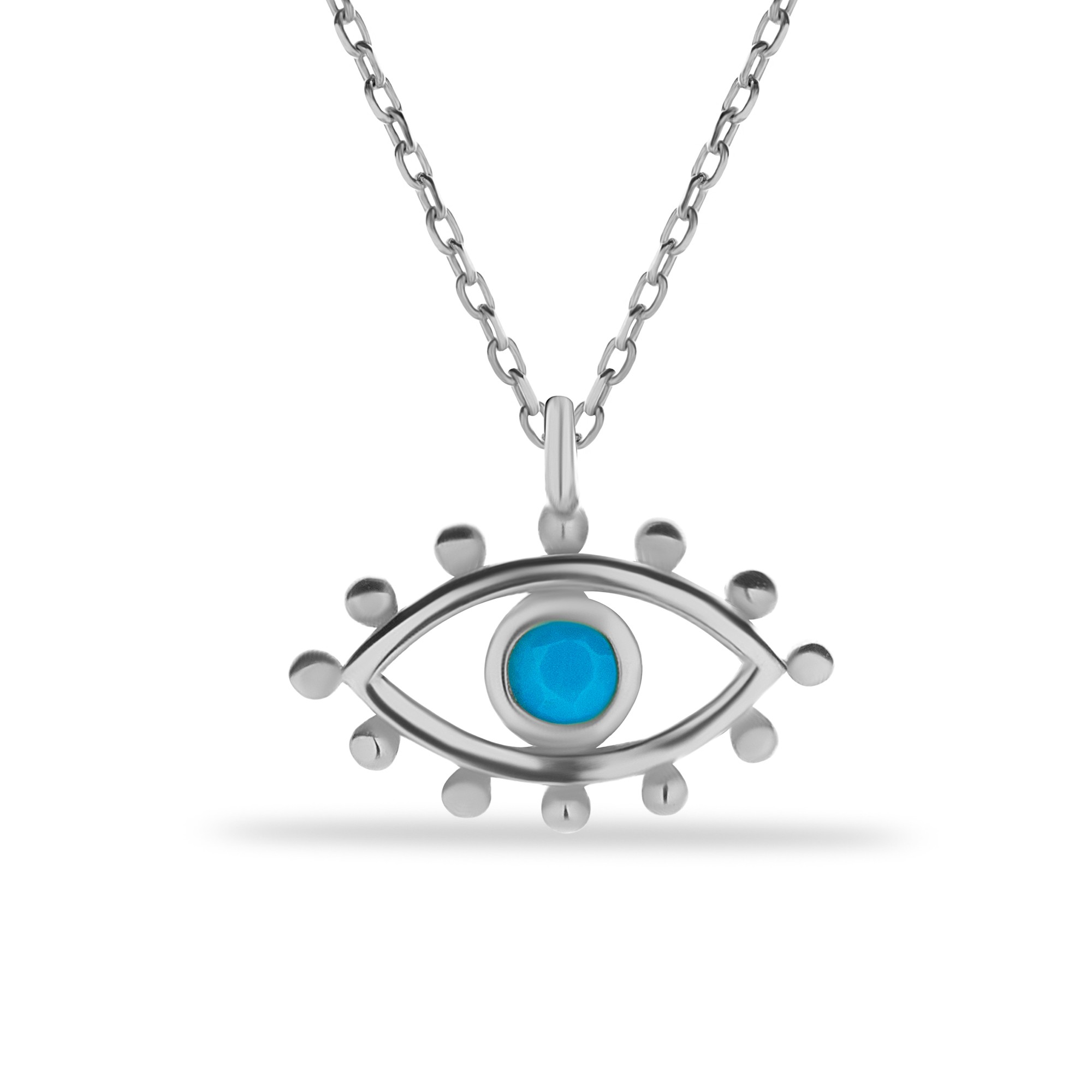 Gold Firuze Stone Eye Necklace