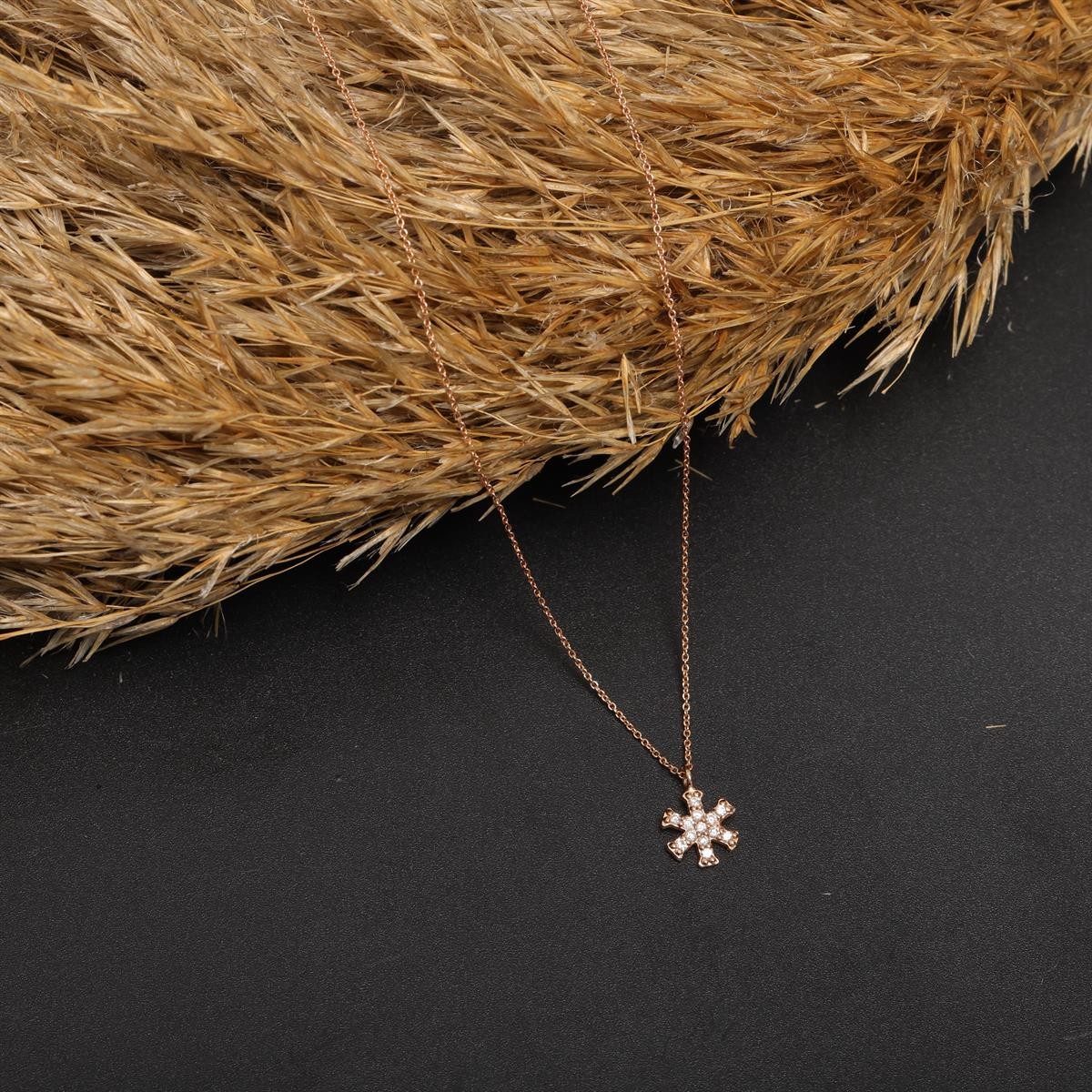 Gold Snowflake Diamond Necklace