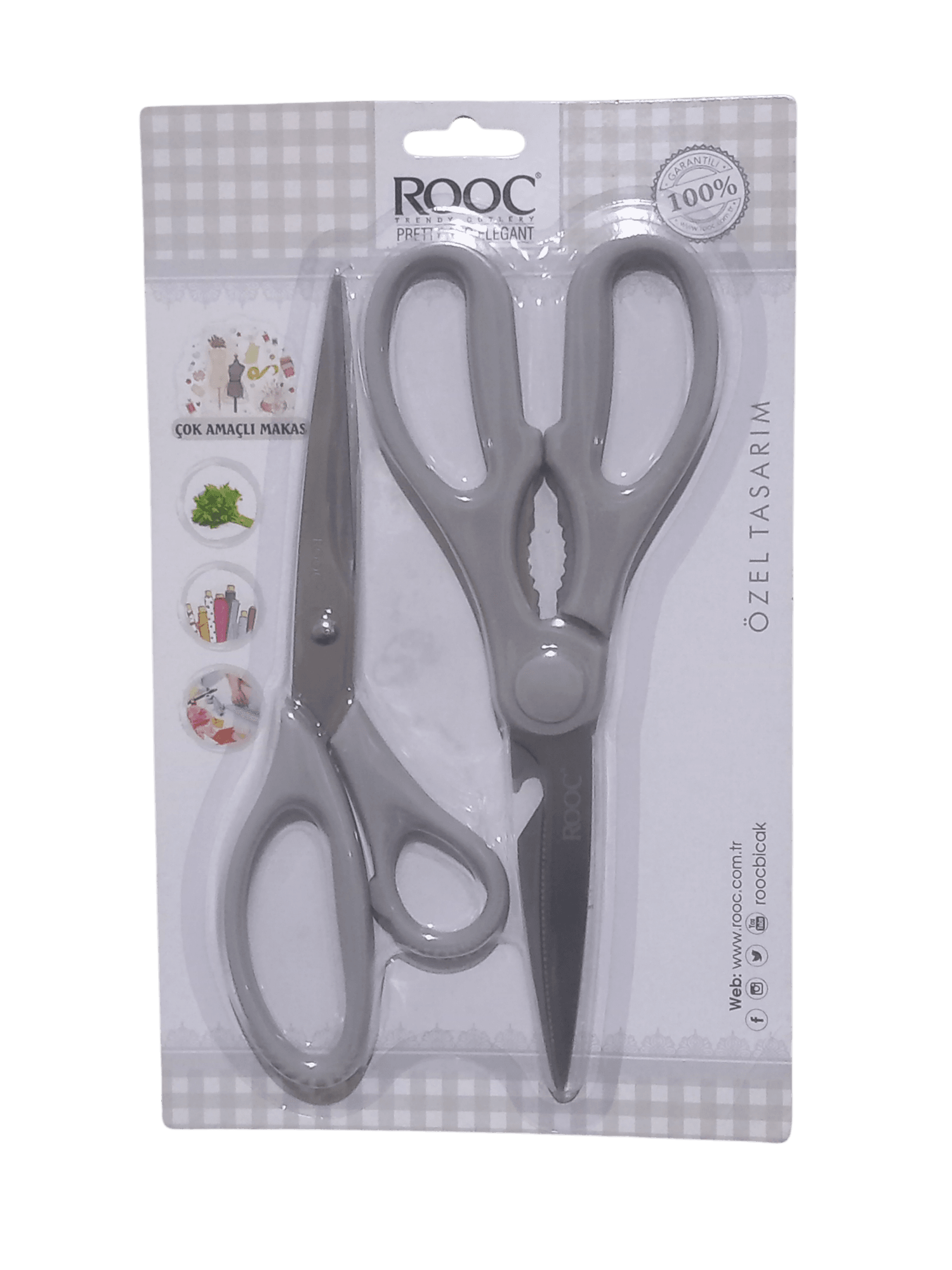 ROOC ÇOK AMAÇLI 2'Lİ MAKAS SETİ. - GRİ